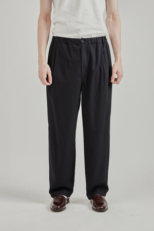 Still By Hand FW26 Cotton twill easy pants Ink Black3057