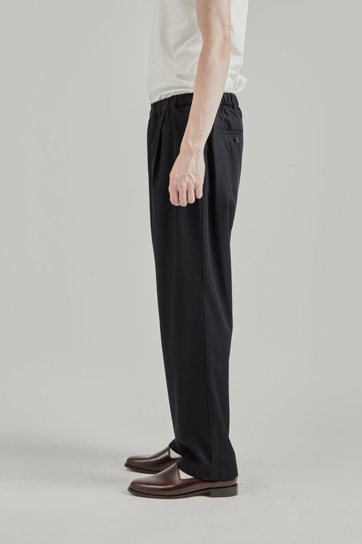 Cotton Twill Easy Pants - Ink Black