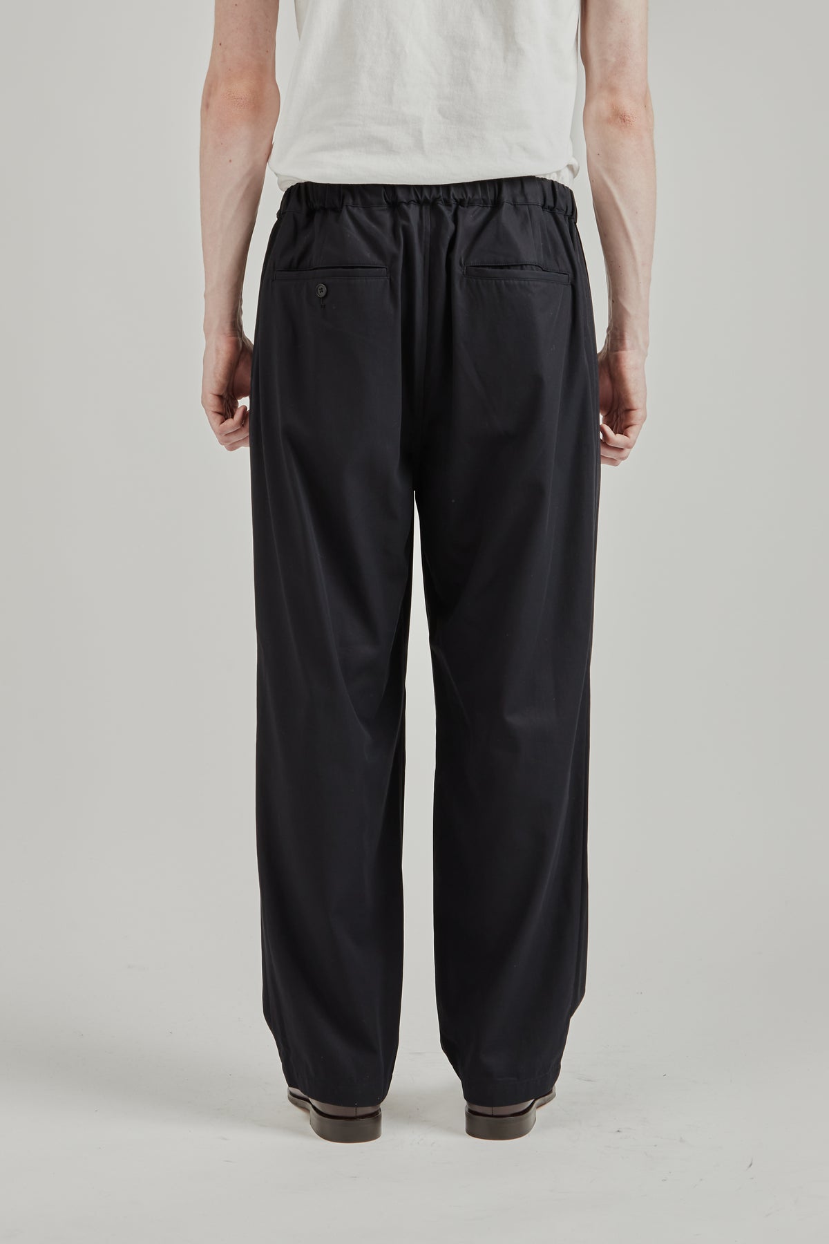 Cotton Twill Easy Pants - Ink Black