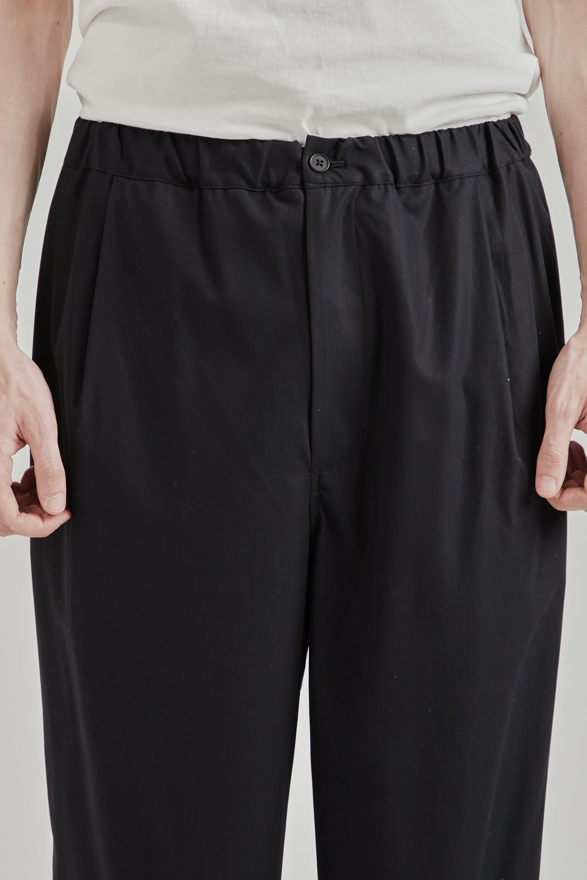 Cotton Twill Easy Pants - Ink Black