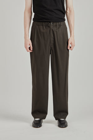 Still By Hand FW26 Cotton twill easy pants Khaki Brown3327