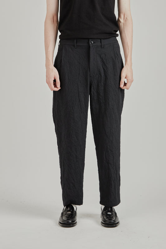 Creasy Pleated Pants - Black