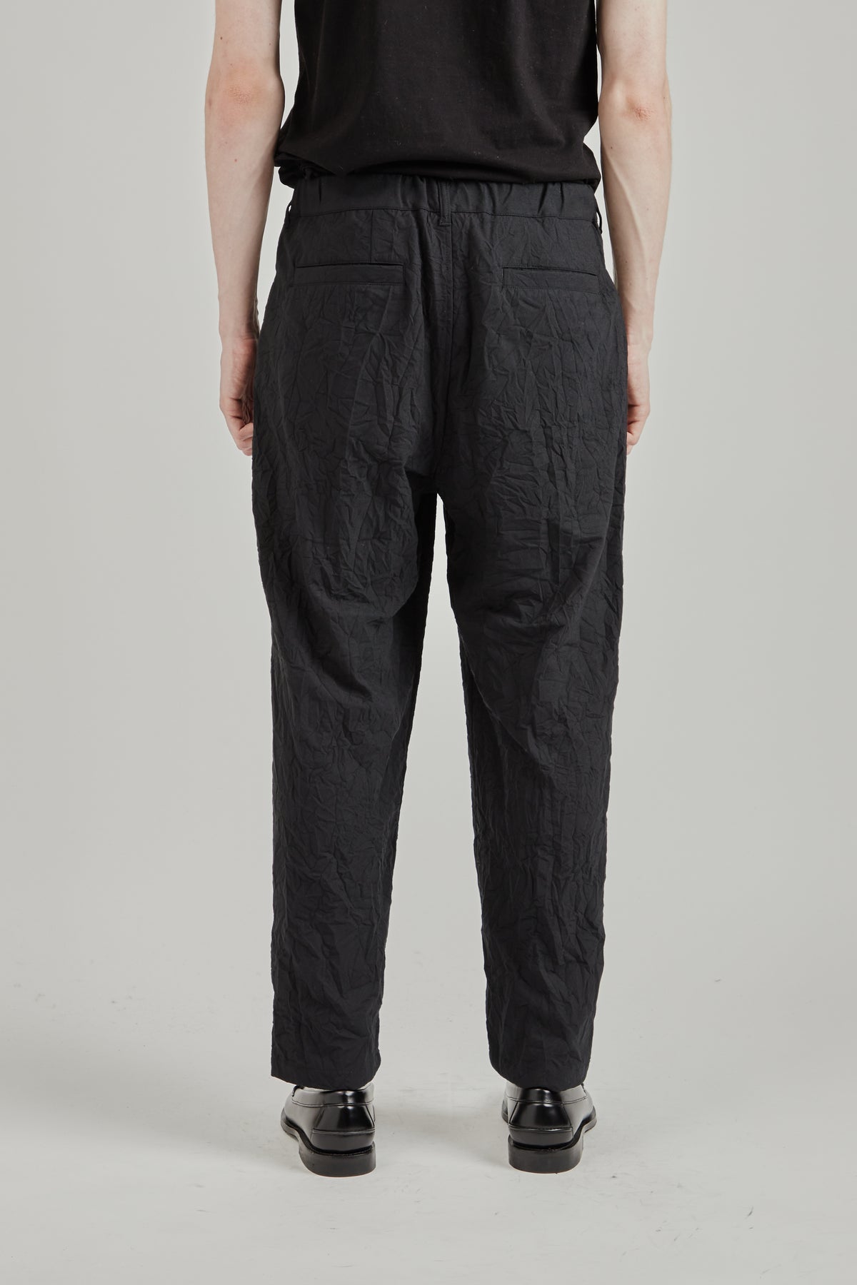 Creasy Pleated Pants - Black