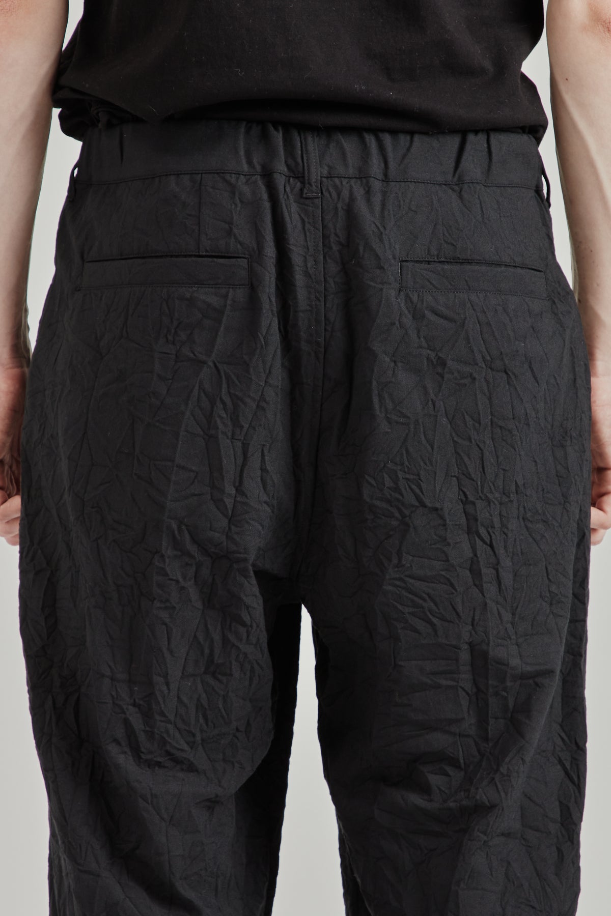 Creasy Pleated Pants - Black