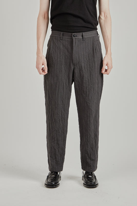Creasy Pleated Pants - Charcoal