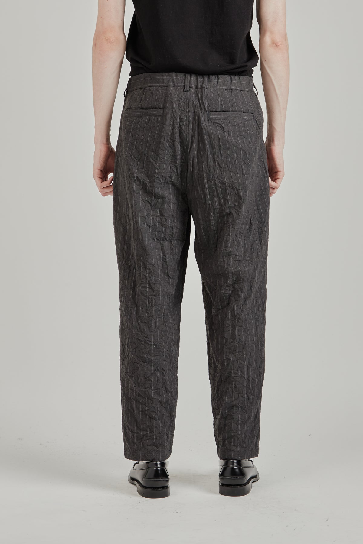 Creasy Pleated Pants - Charcoal