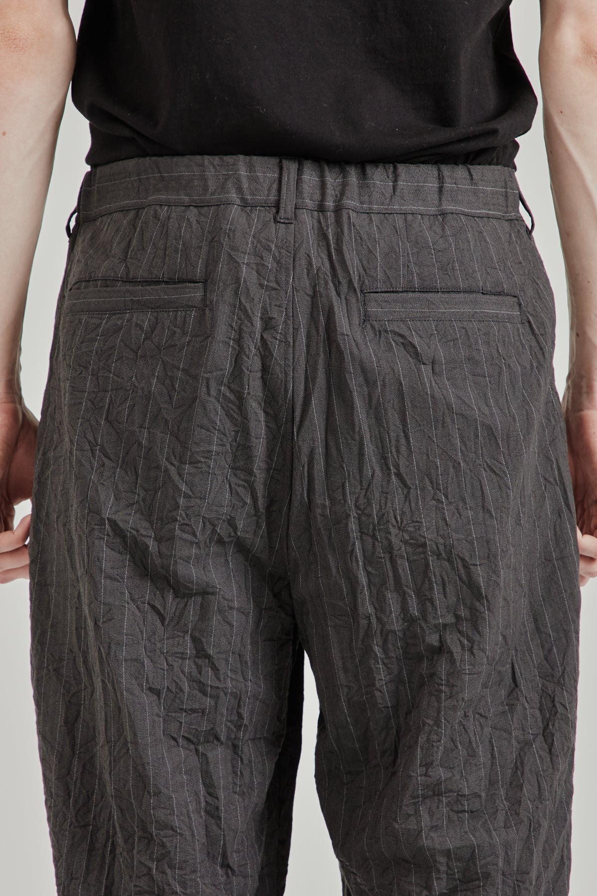 Creasy Pleated Pants - Charcoal
