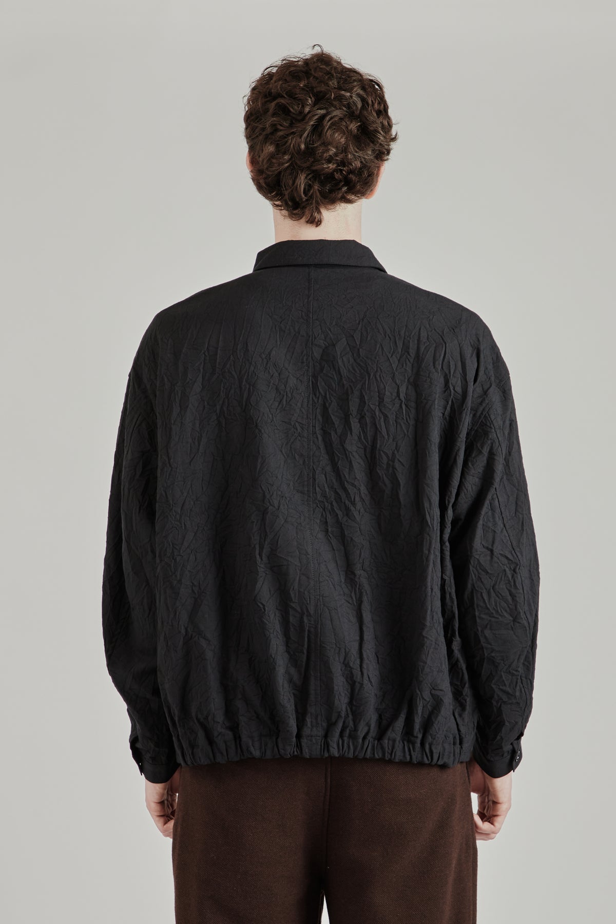 Creasy Zip Up Blouson - Black