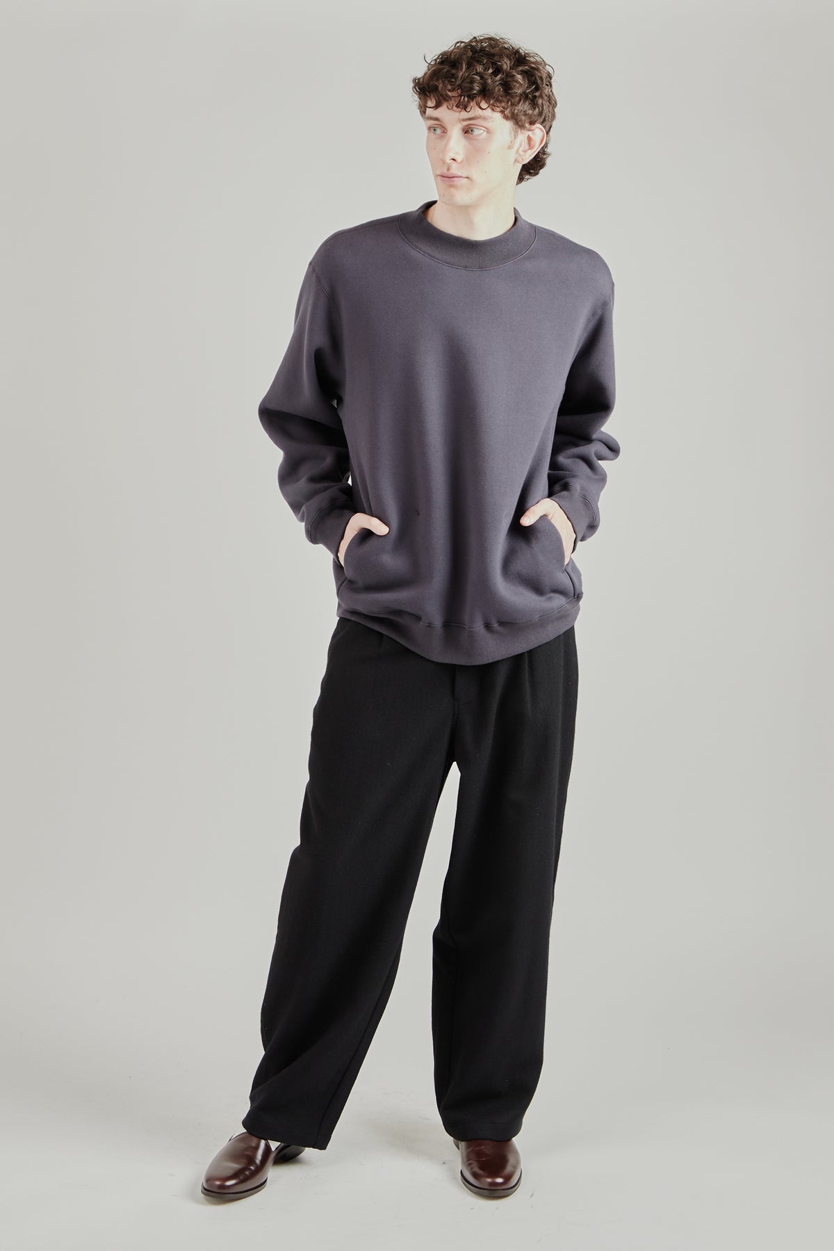 Fleece Pullover - Grey Navy