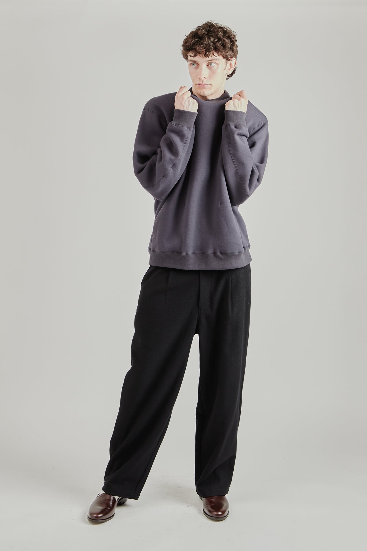 Fleece Pullover - Grey Navy