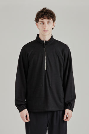 Still By Hand FW26 Half zip jersey blouson Black3082