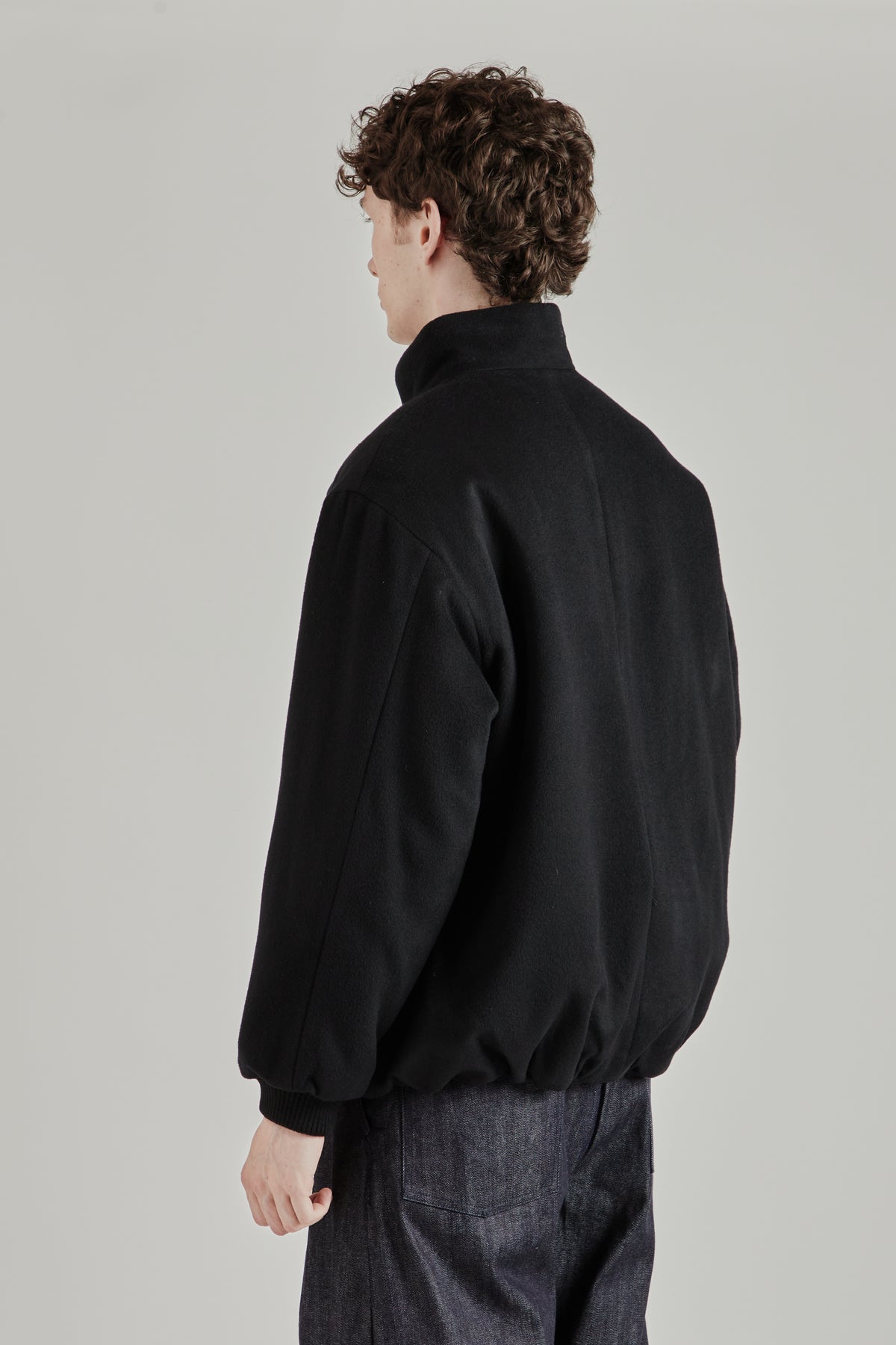 Padded Wool Blouson - Black