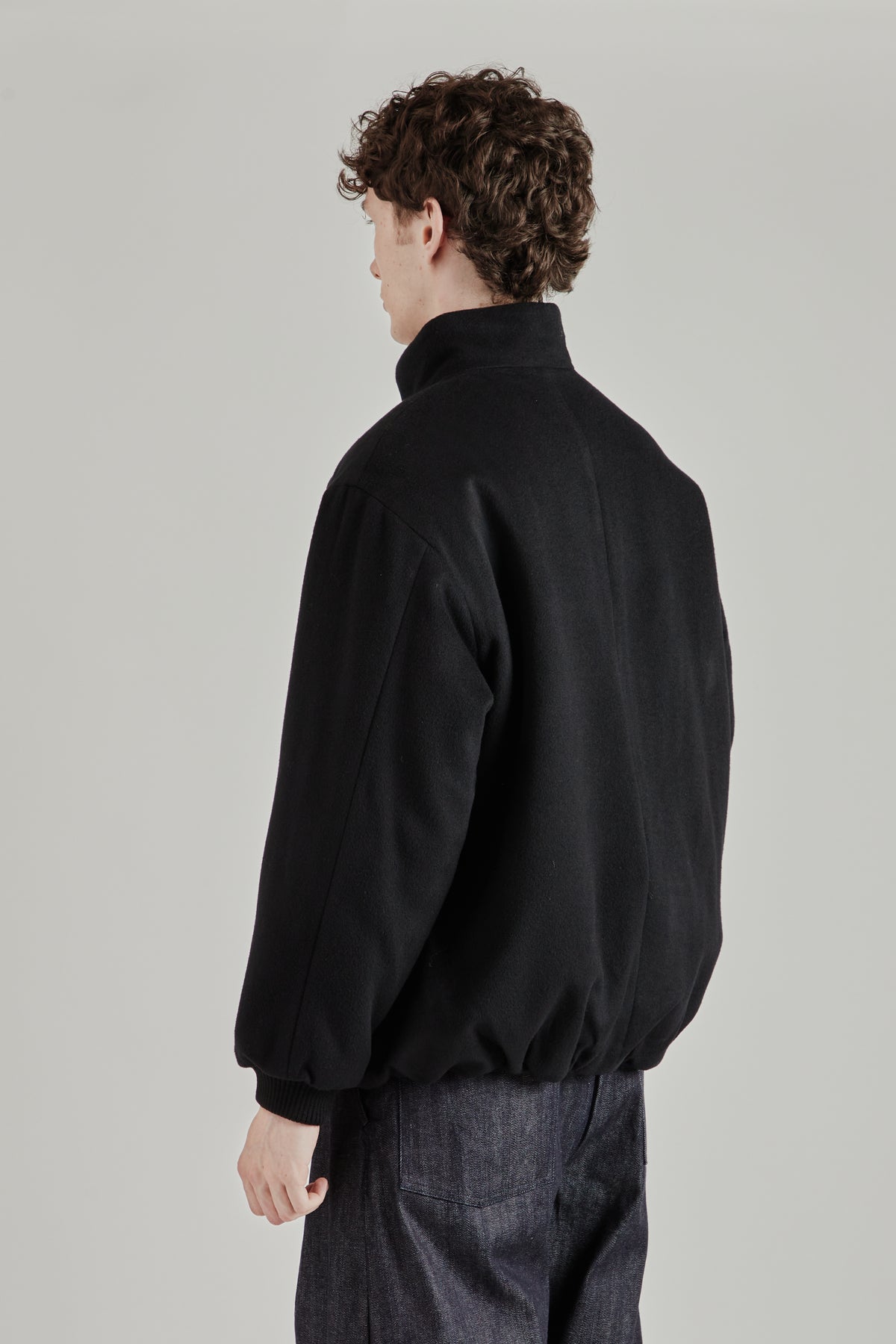 Padded Wool Blouson - Black