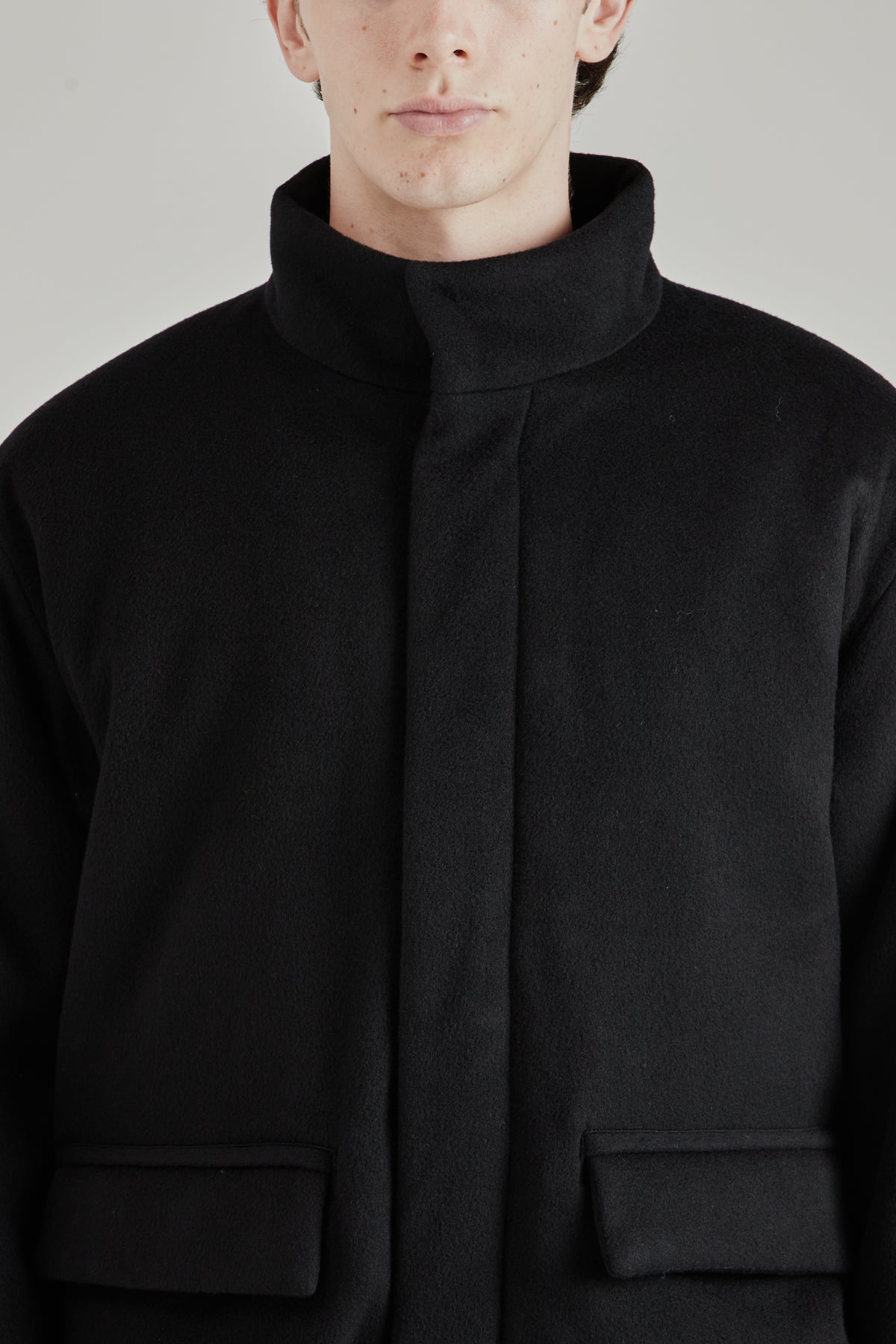 Padded Wool Blouson - Black
