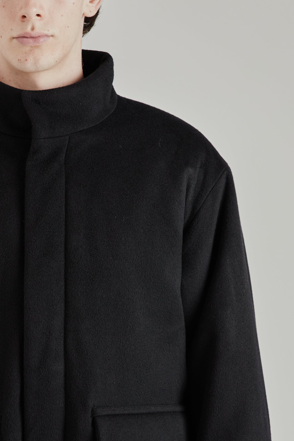 Padded Wool Blouson - Black