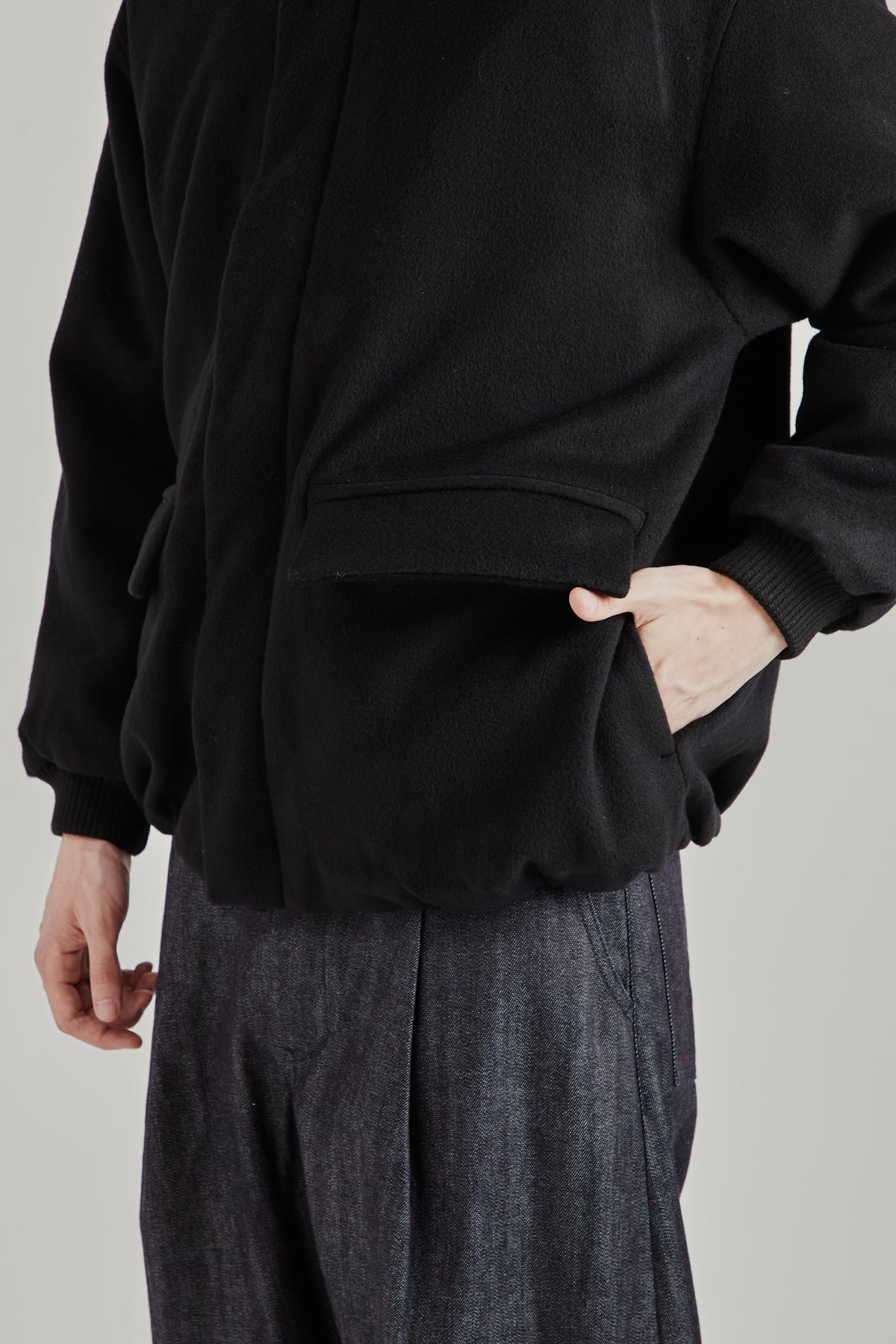 Padded Wool Blouson - Black