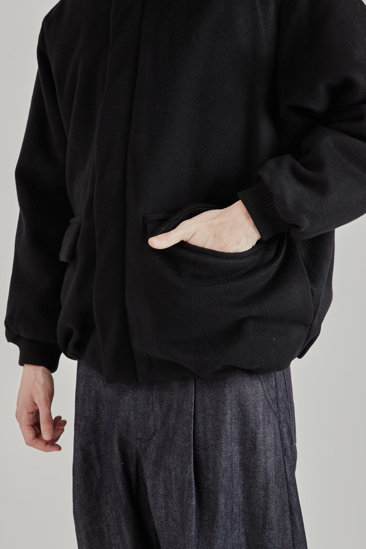Padded Wool Blouson - Black