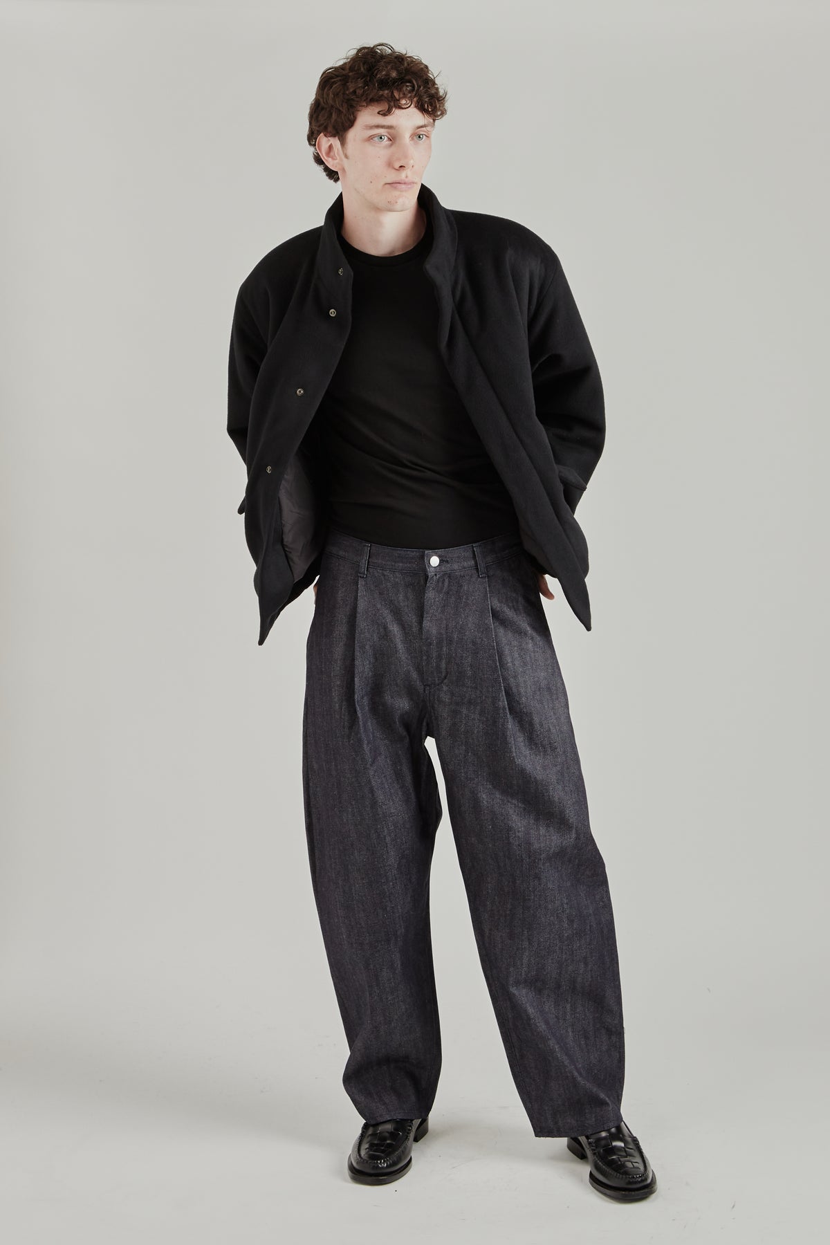 Padded Wool Blouson - Black