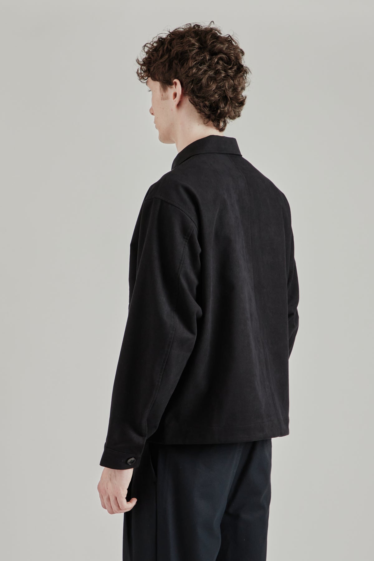 Synthetic Leather Short Blouson - Ink Black
