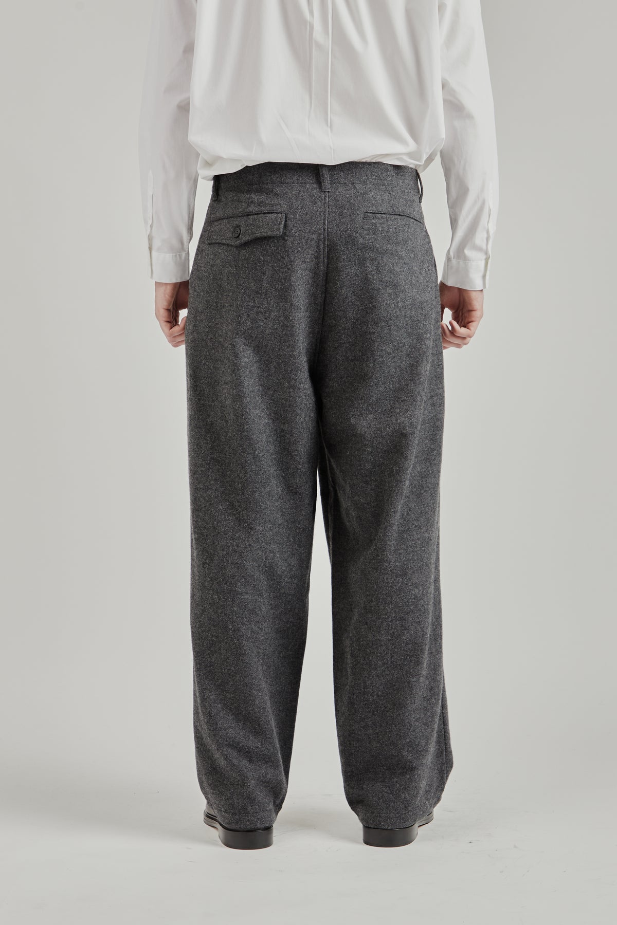 Wool/Nylon Wide Pants - Grey