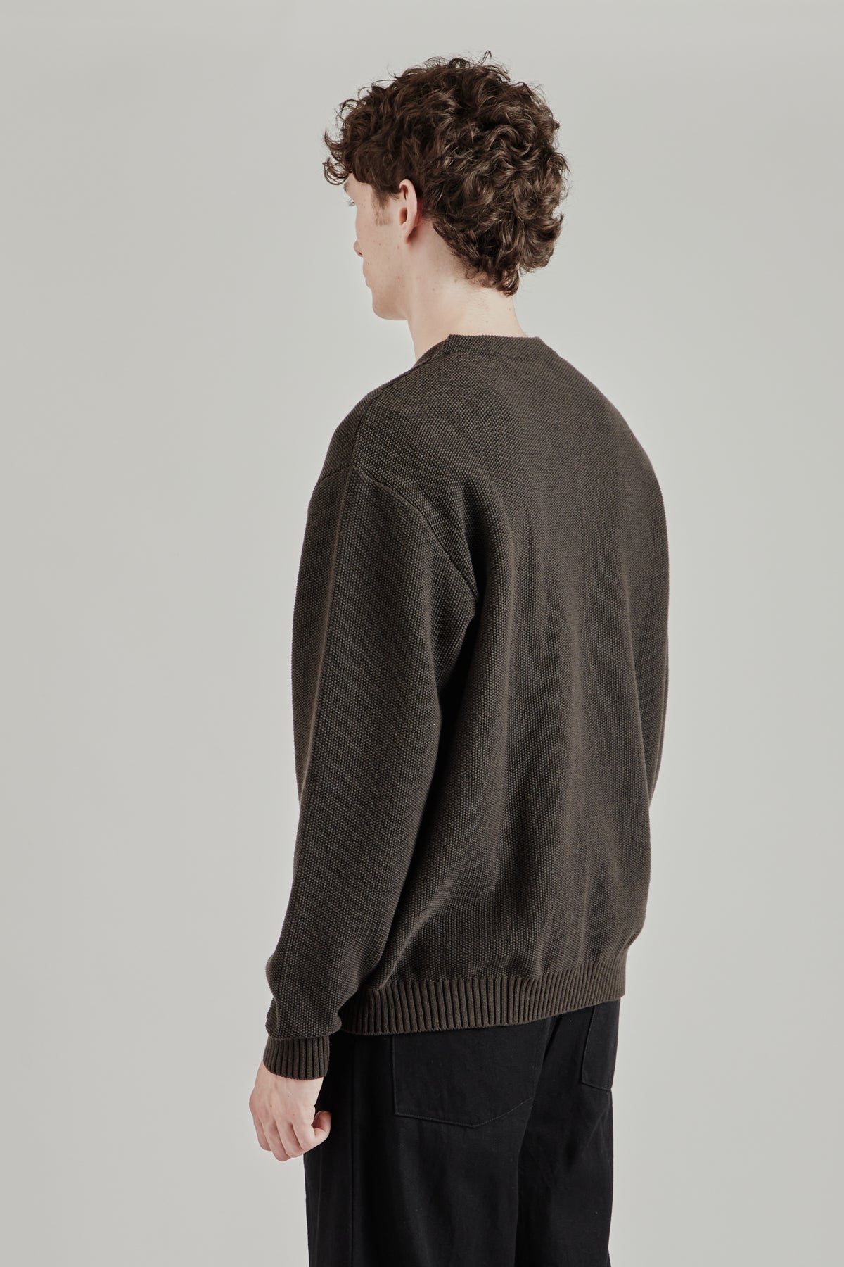 Zip Up Cardigan - Brown Charcoal