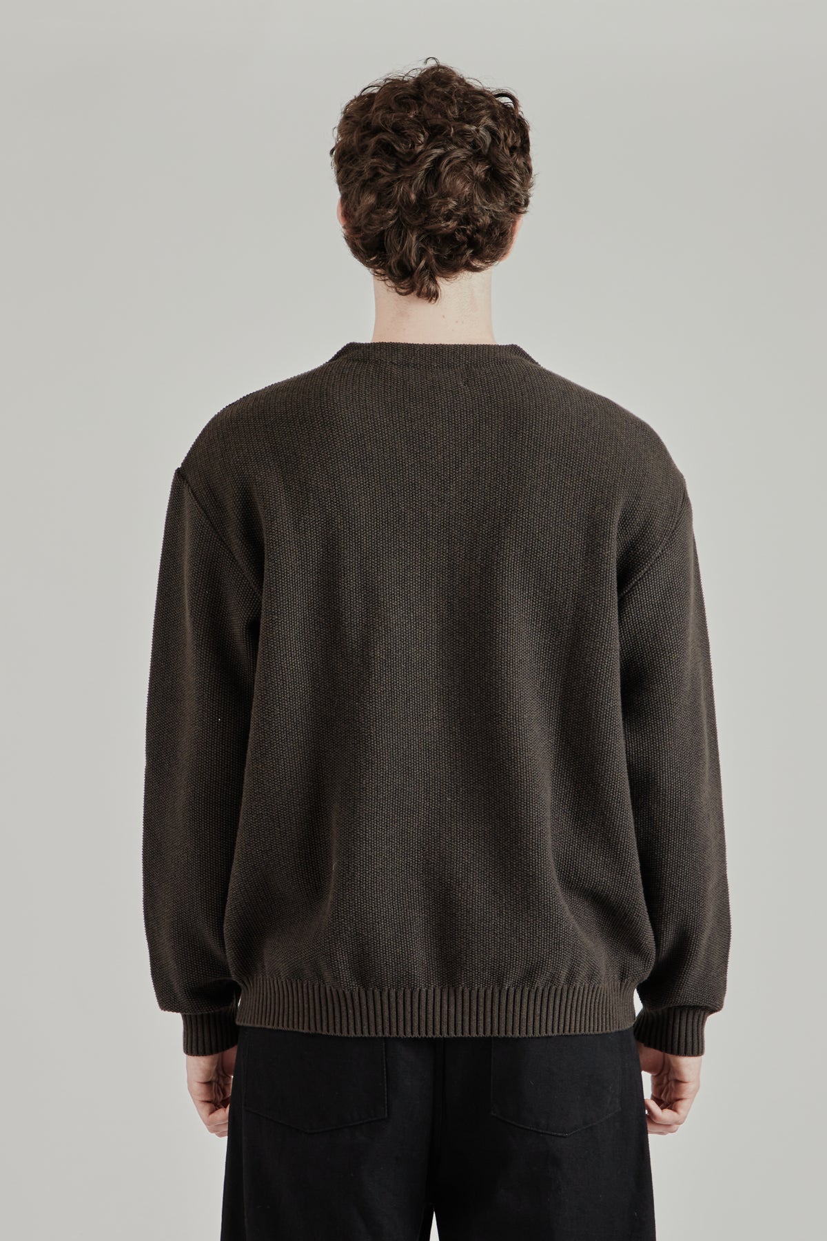 Zip Up Cardigan - Brown Charcoal