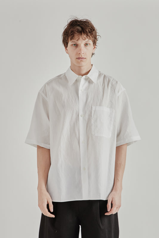 Still By Hand SS26 Half Sleeve Cotton Shirt White 2