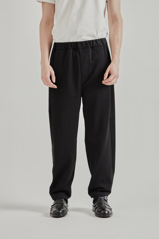 Still By Hand SS26 Twisted Jersey Pants Black Navy 2