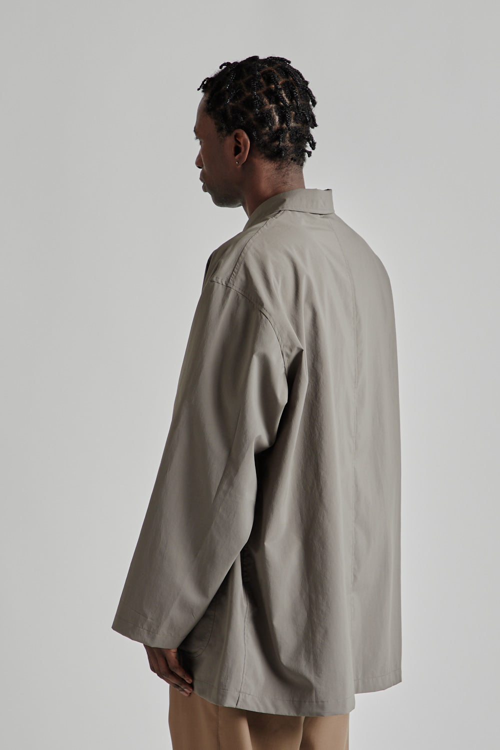 Still by Hand Airy Half Coat Khaki Grey 3