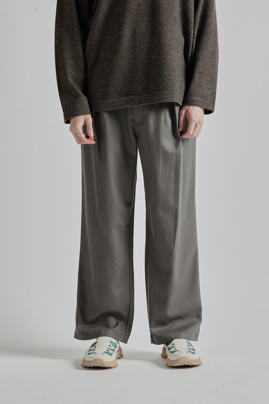 Still by Hand Box Pleat Wool Pants Greige 08