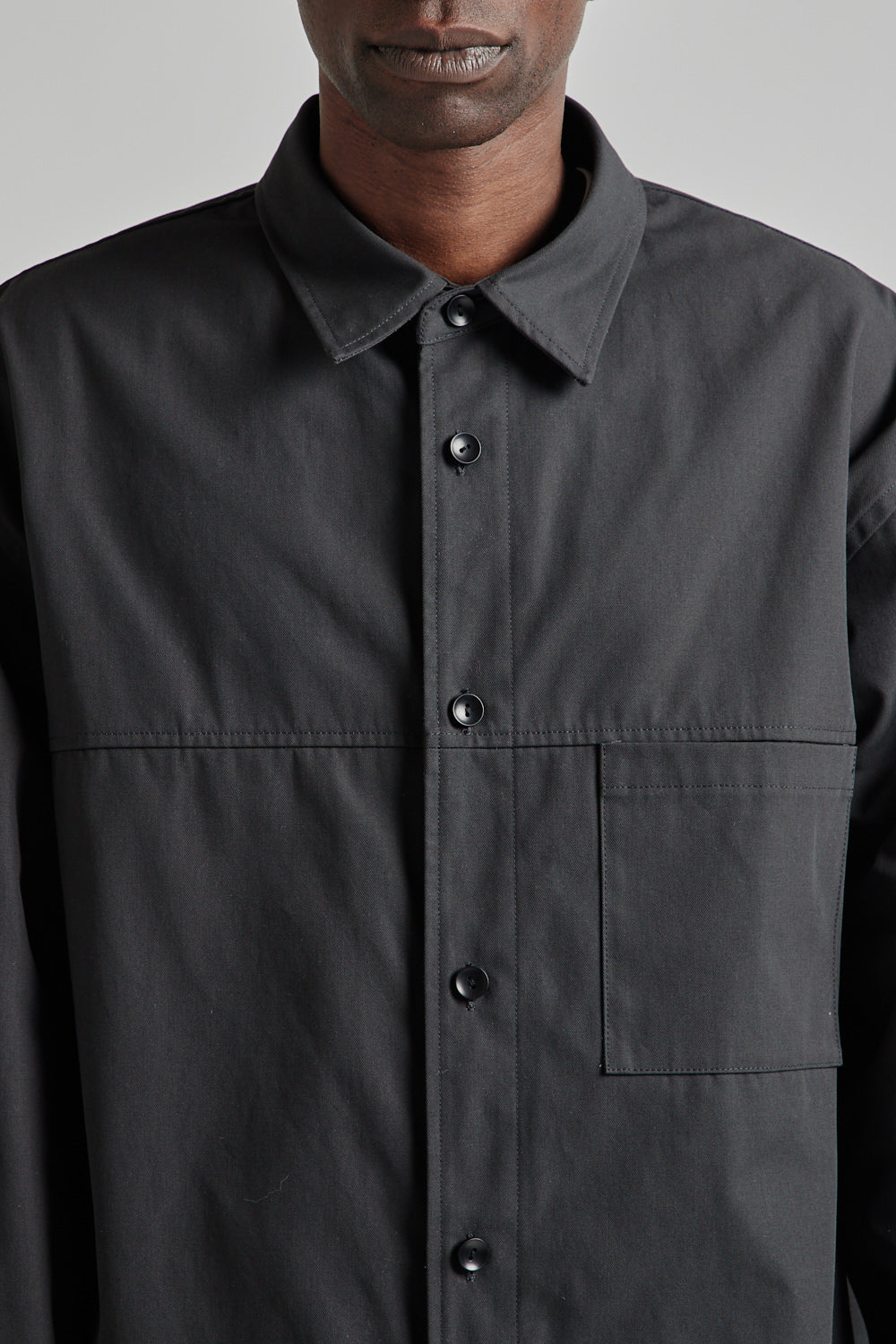 Still By Hand High Twist Shirt Blouson - Charcoal | Wallace