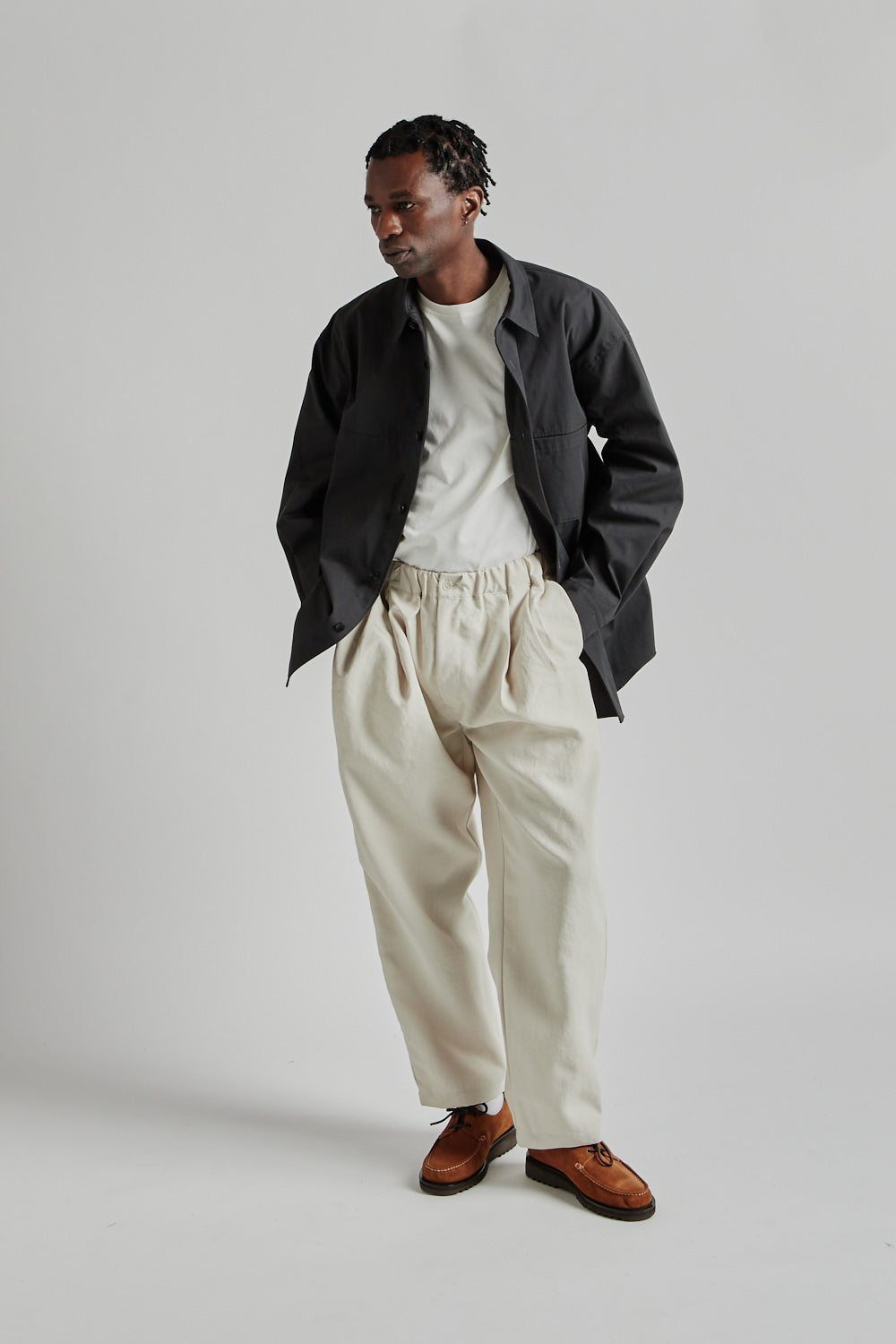 Still by Hand High Twist Shirt Blouson Charcoal 3