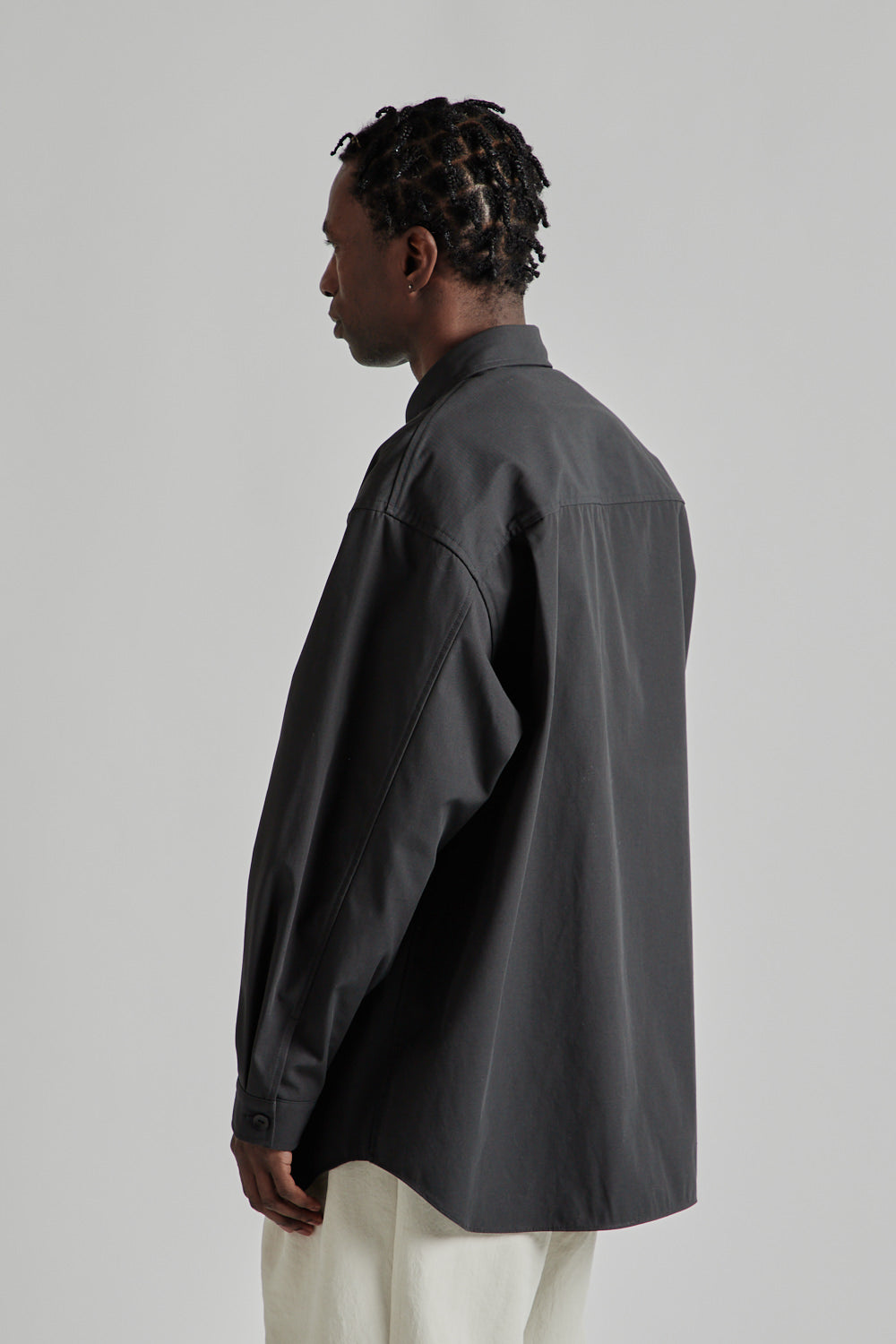 Still By Hand High Twist Shirt Blouson - Charcoal | Wallace
