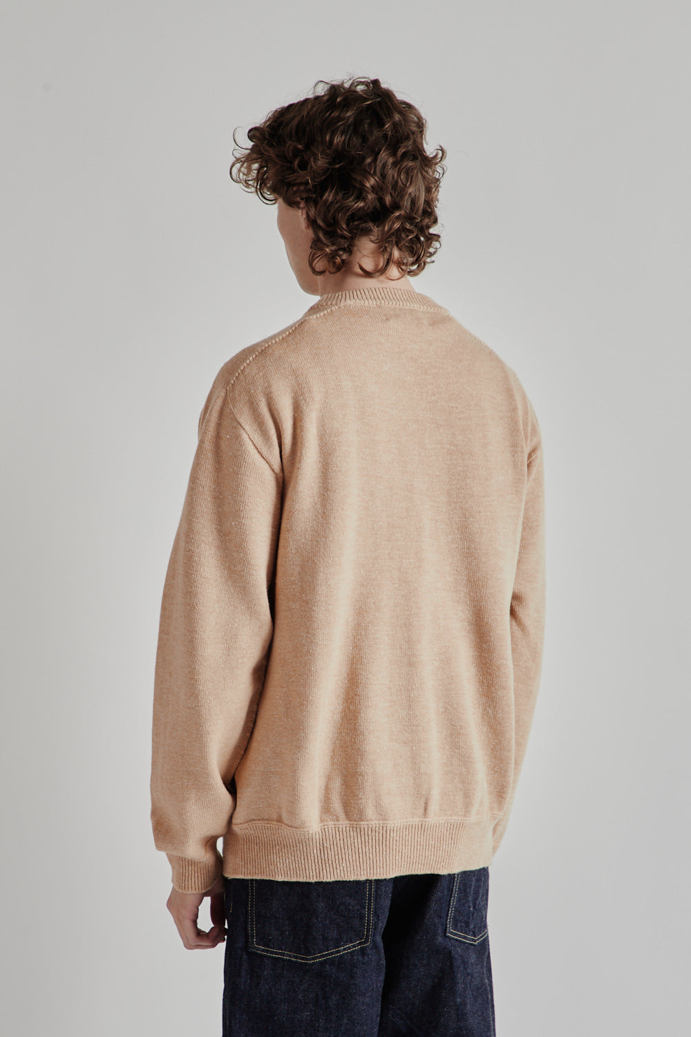 Linen Mix Seamless Sweater - Pale Orange