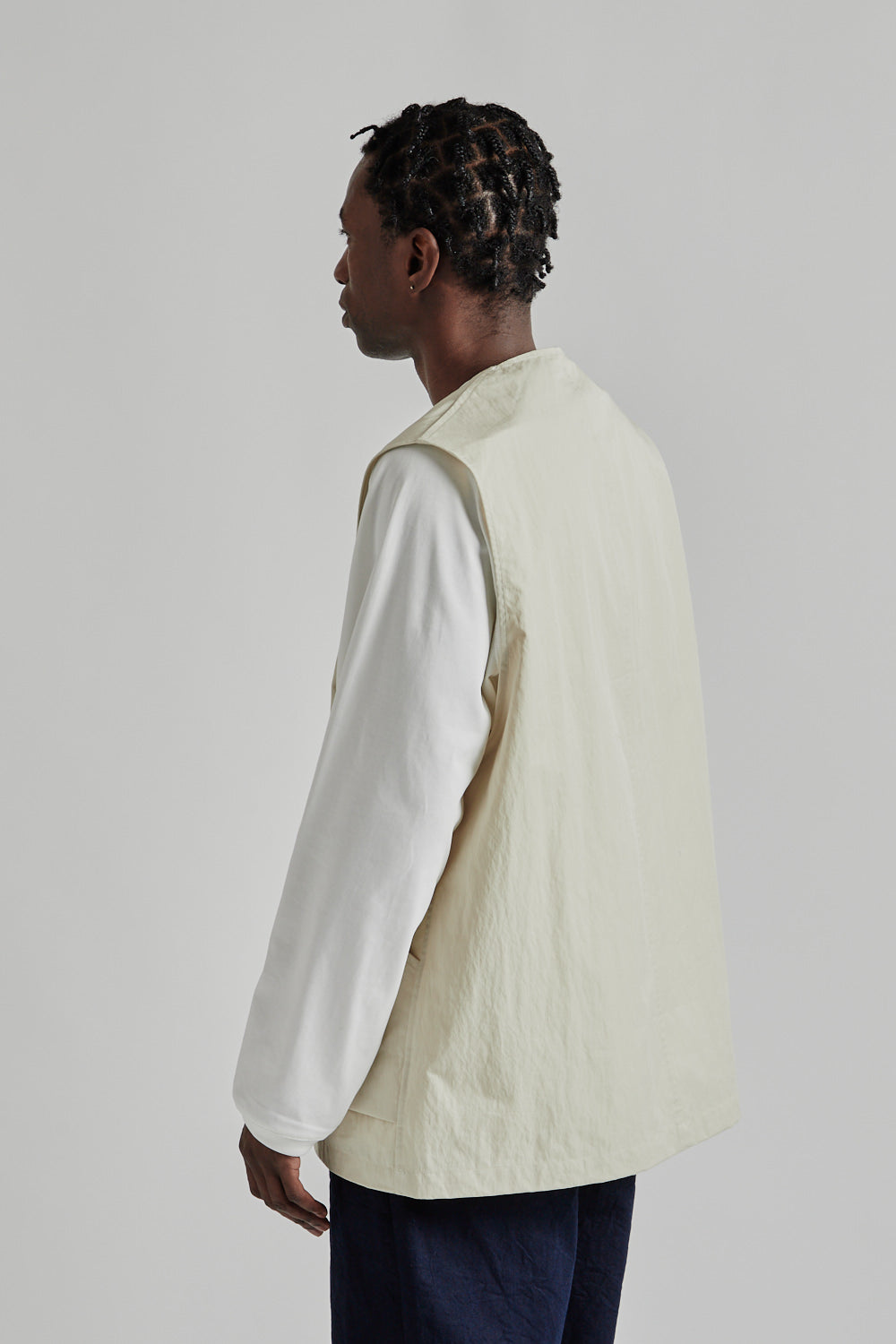Still by Hand Loop Button Vest Light Beige 4