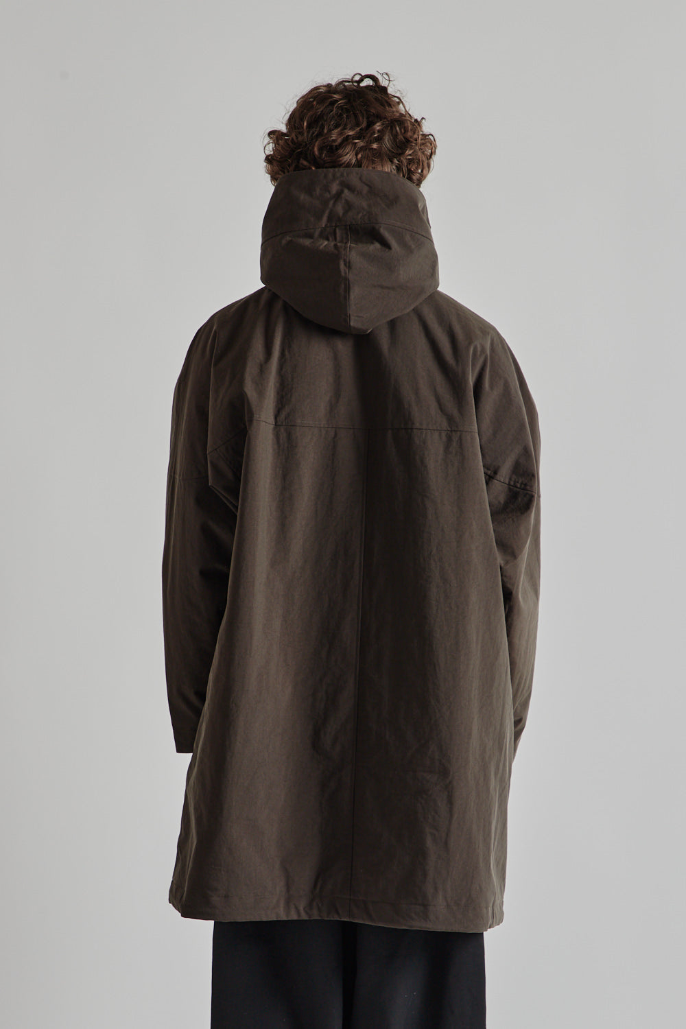 Nylon OX Hooded Coat - Brown