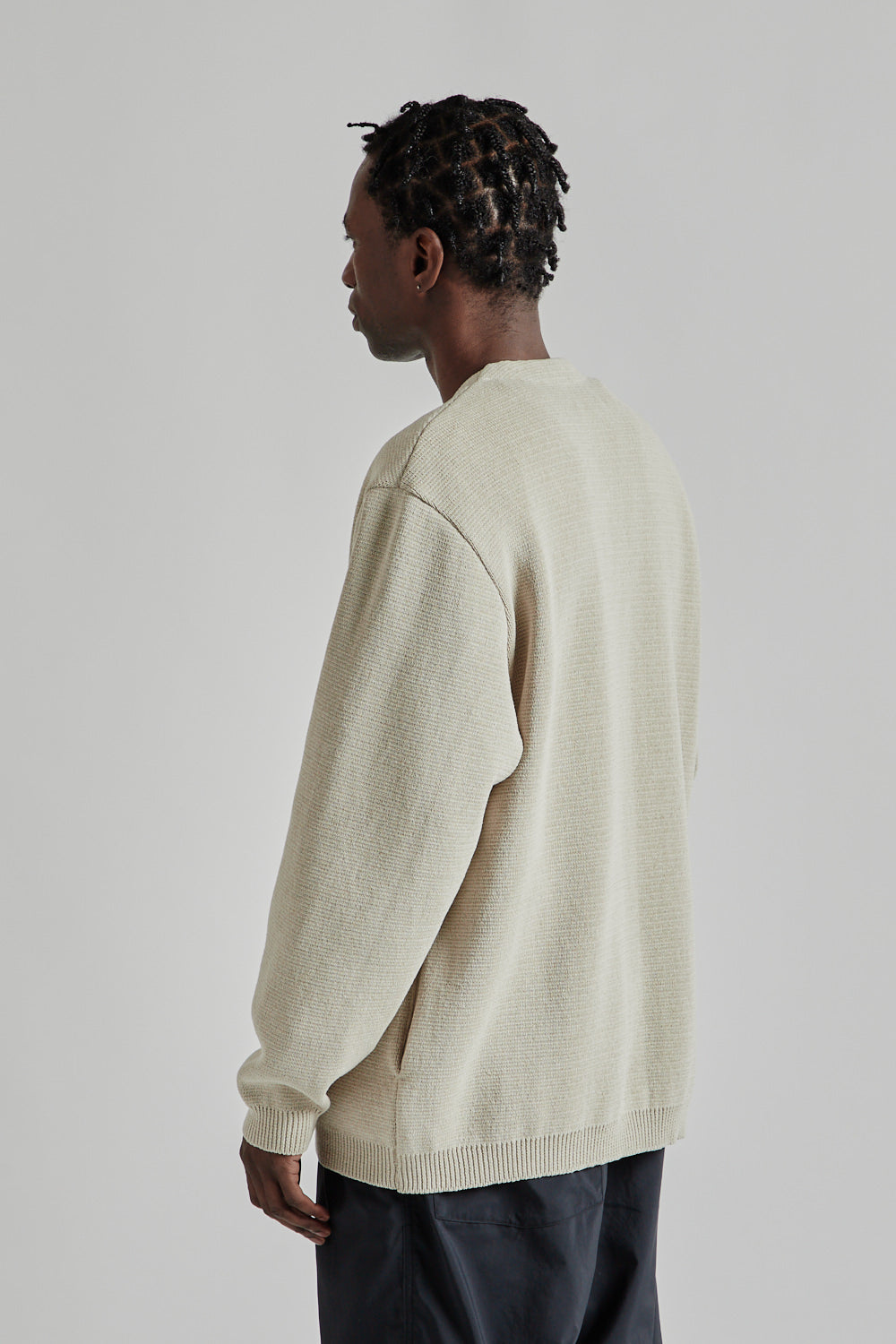 Still By Hand Paper Mixed Zip Up Cardigan - Oatmeal