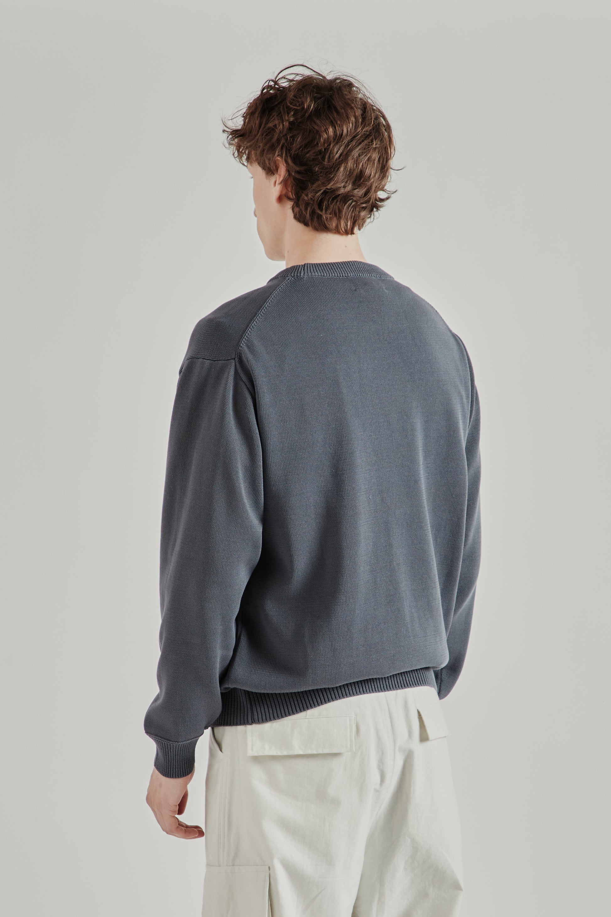 Still by Hand SS26 10G Cotton Sweater Blue Grey2608