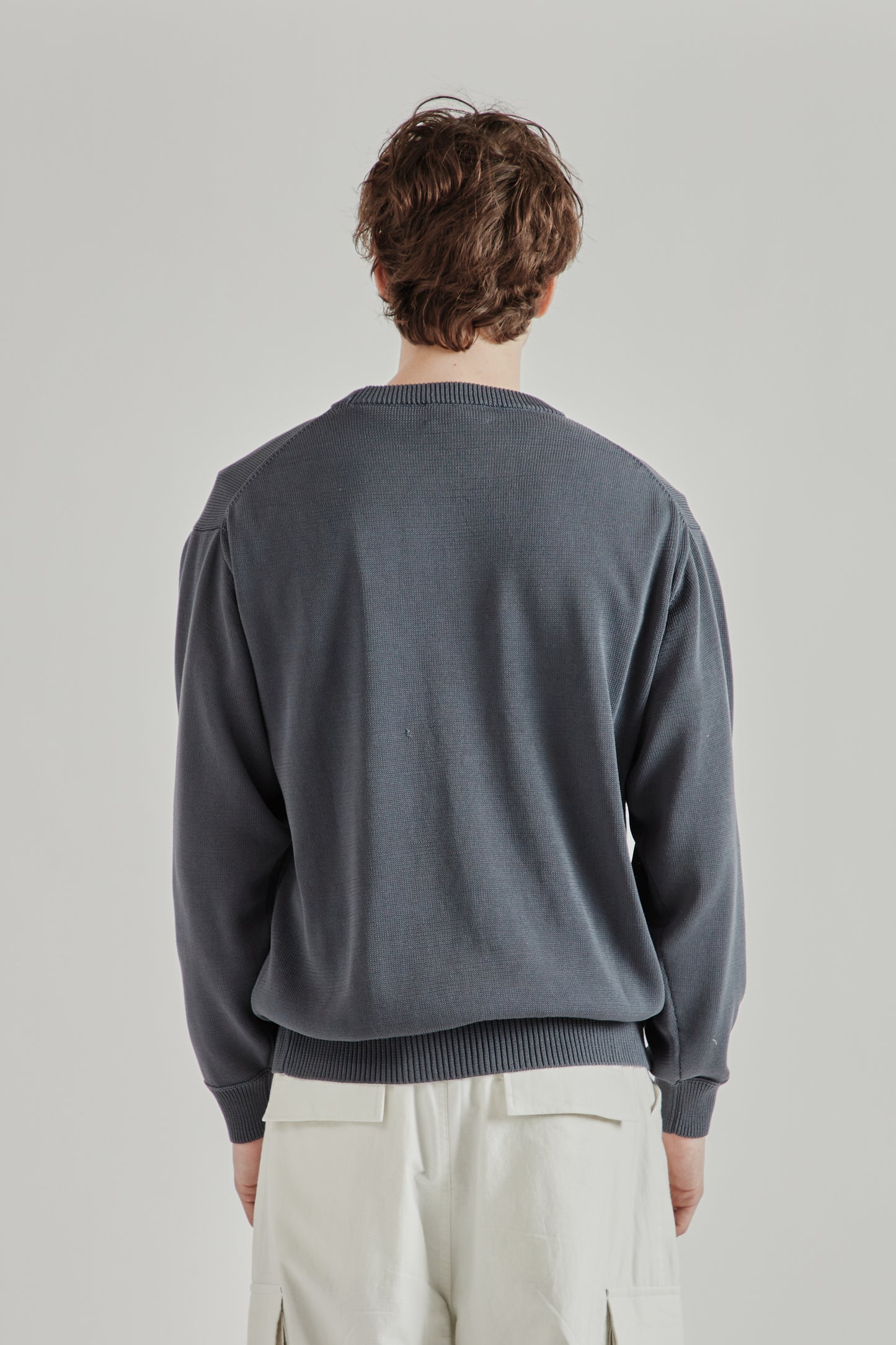 Still by Hand SS26 10G Cotton Sweater Blue Grey2615