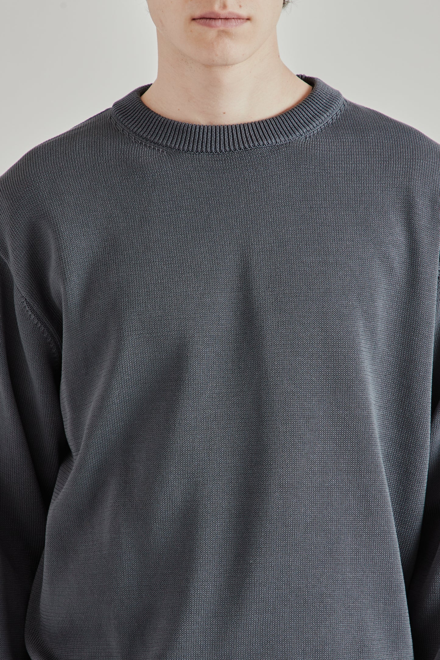 Still by Hand SS26 10G Cotton Sweater Blue Grey2617