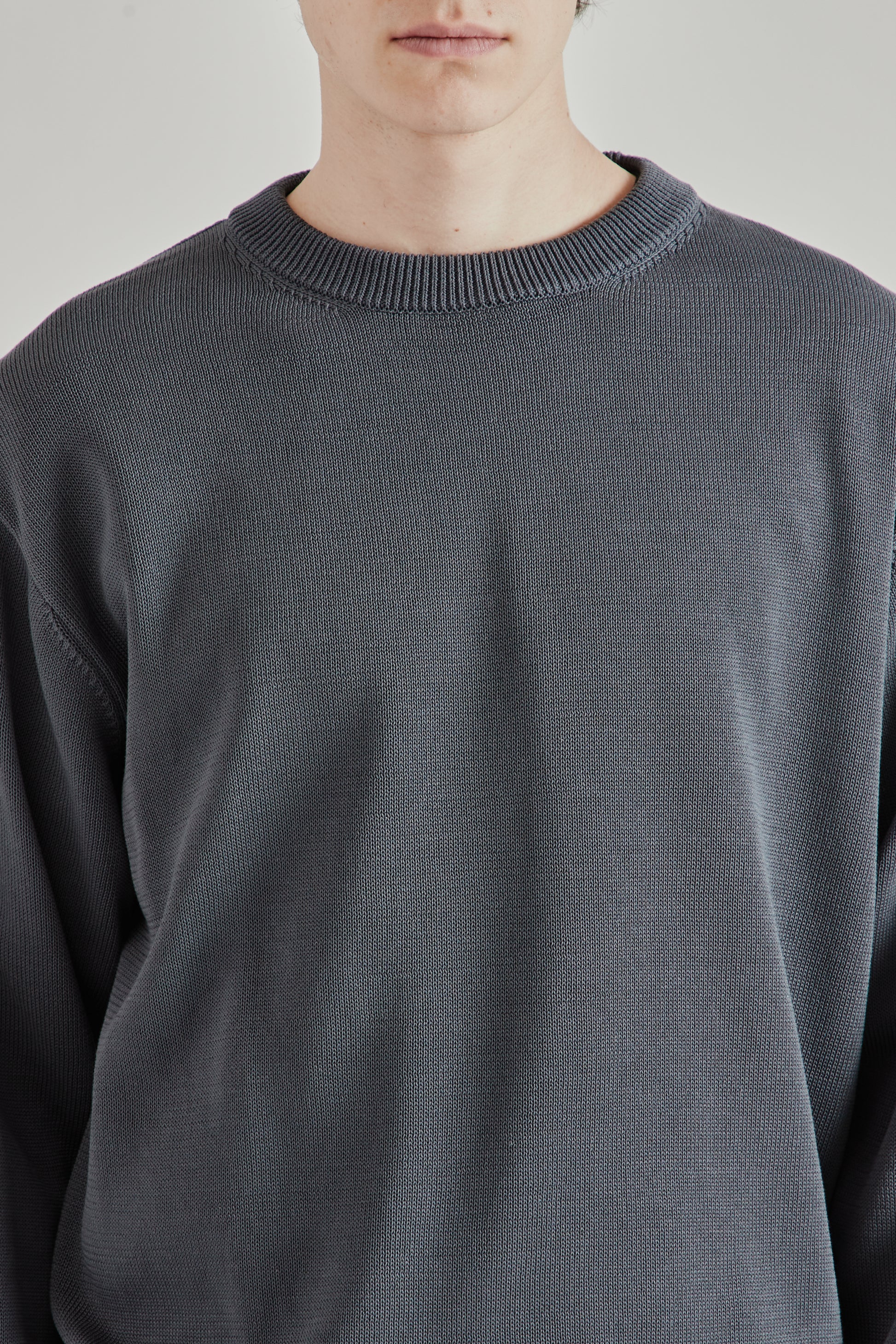 Still by Hand SS26 10G Cotton Sweater Blue Grey2617