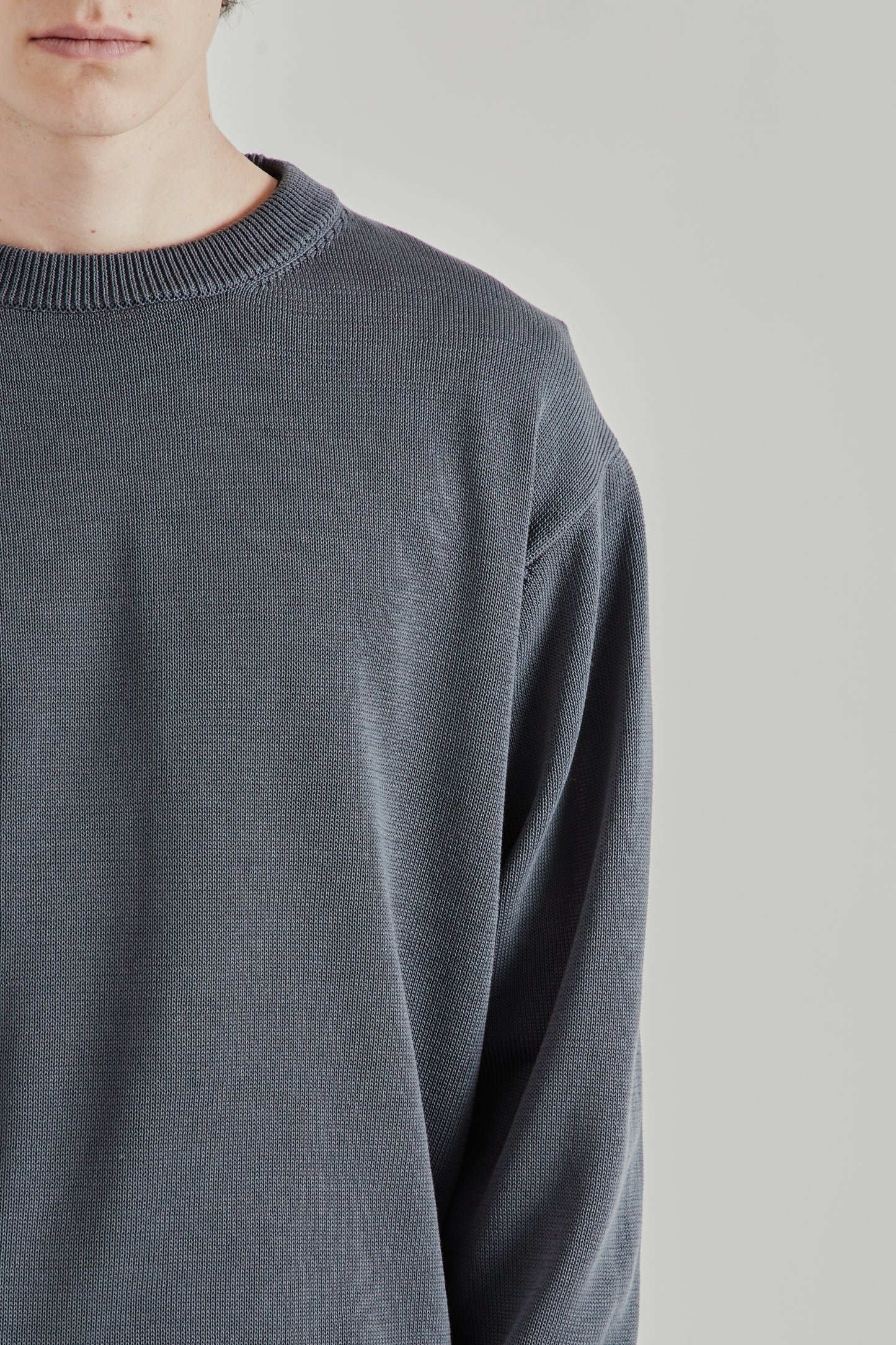 Still by Hand SS26 10G Cotton Sweater Blue Grey2618
