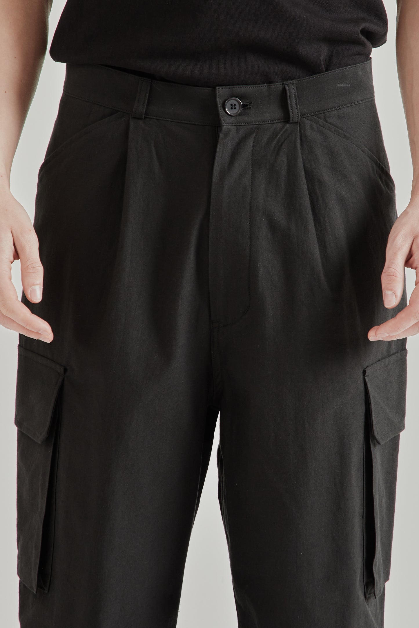 Still by Hand SS26 6 Pocket Moleskin Pants Ink Black2415