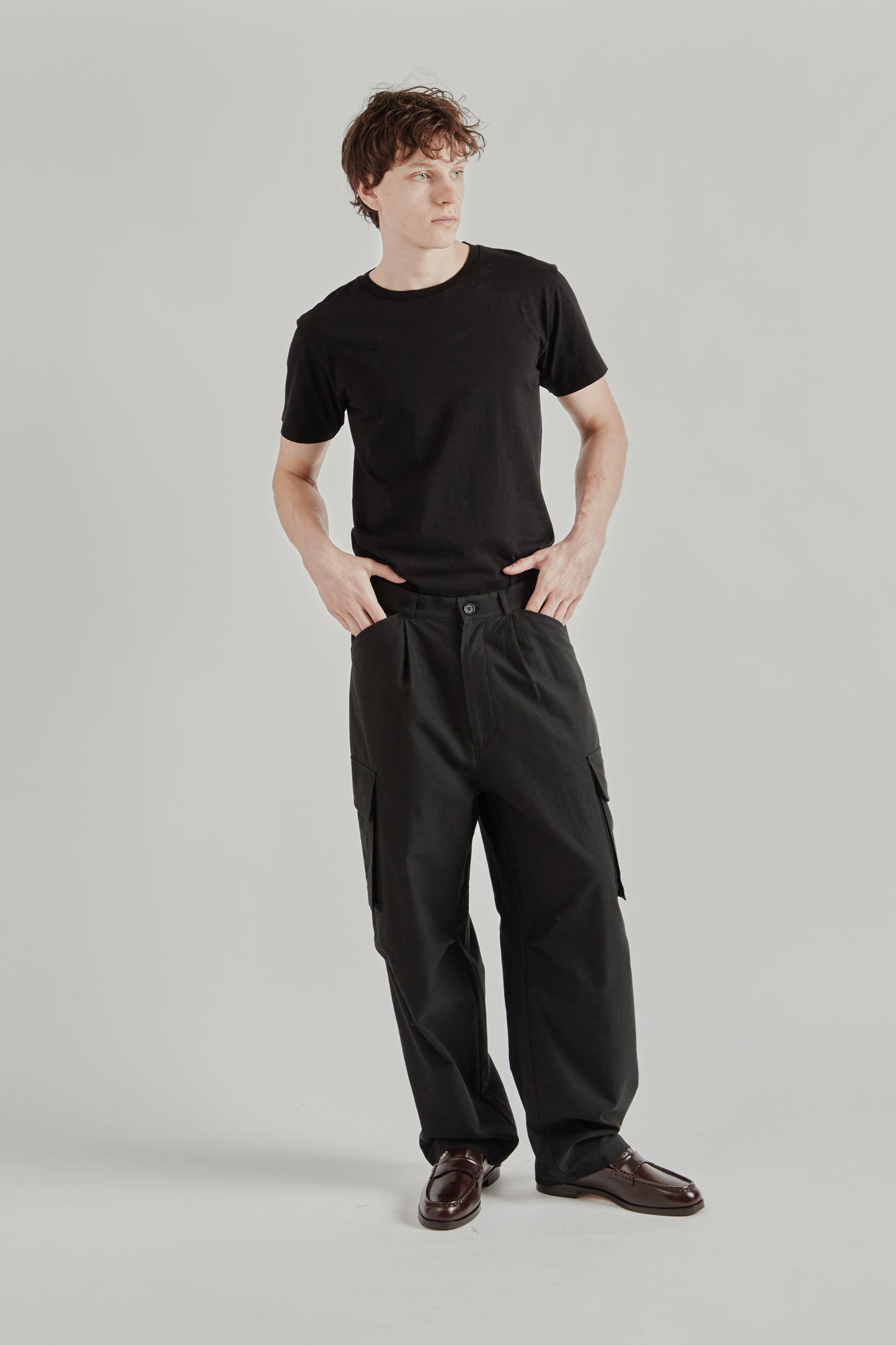 Still by Hand SS26 6 Pocket Moleskin Pants Ink Black2420