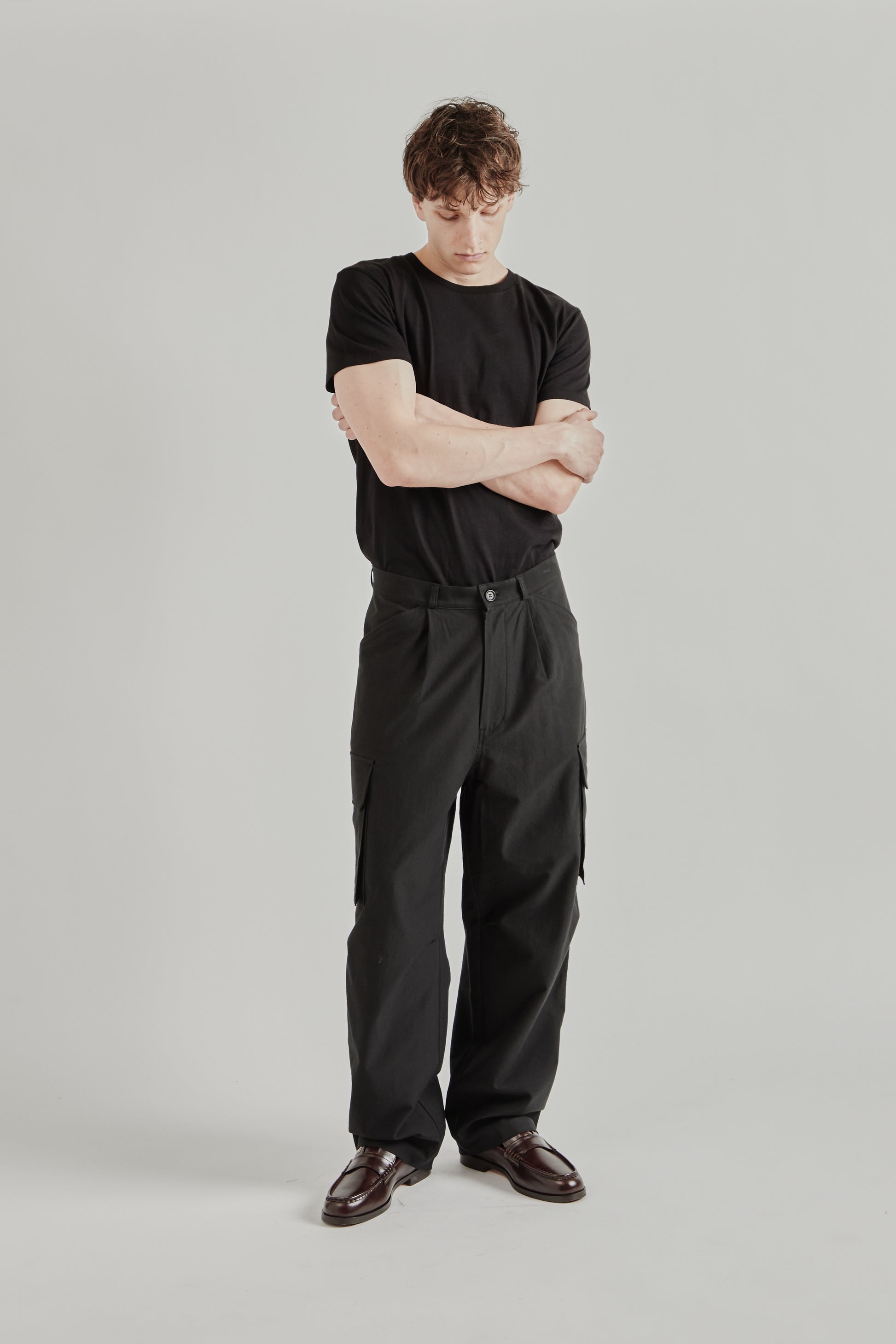 Still by Hand SS26 6 Pocket Moleskin Pants Ink Black2424