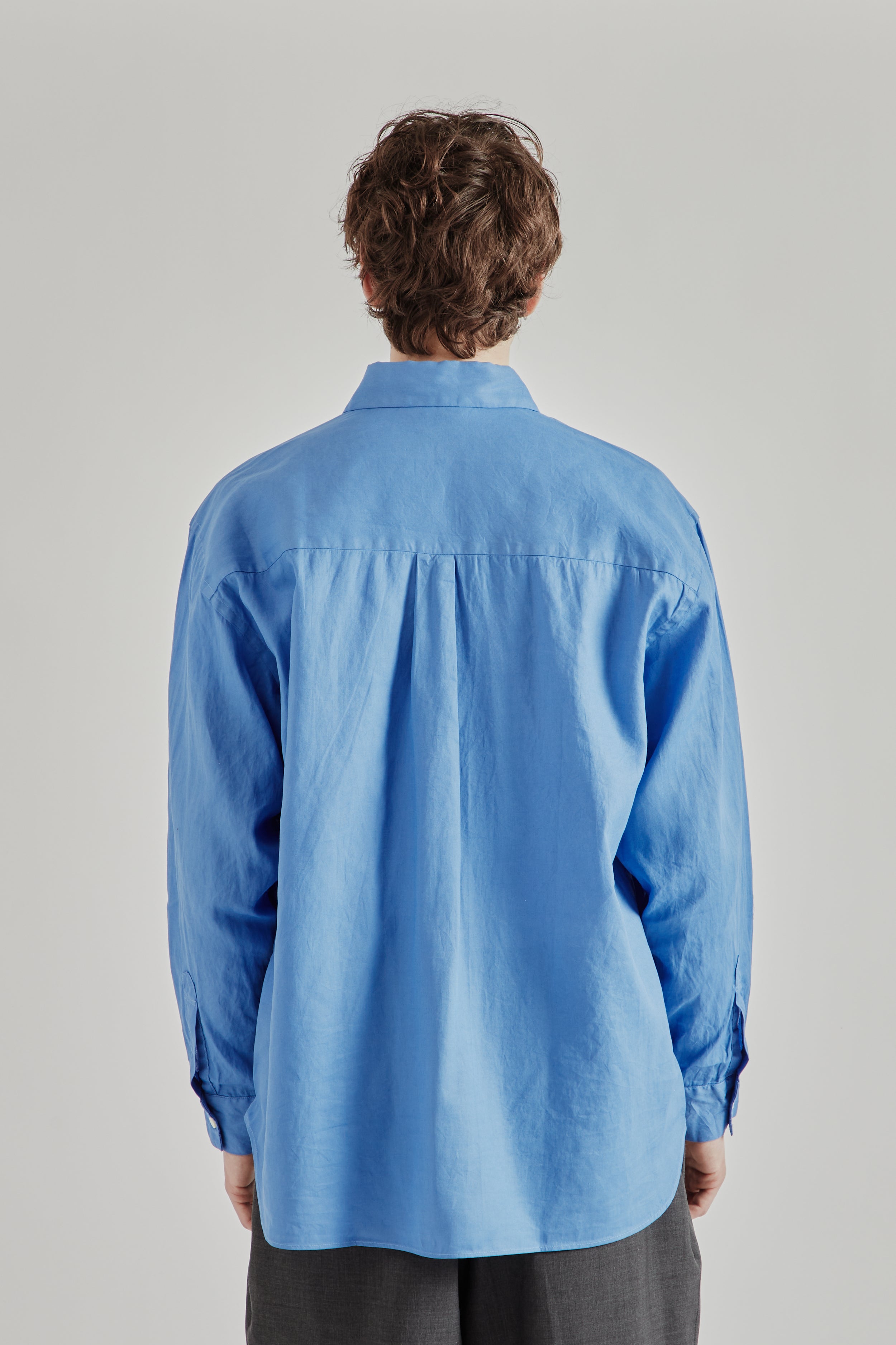 Still by Hand Garment Dye Overshirt - Sky Blue | Wallace
