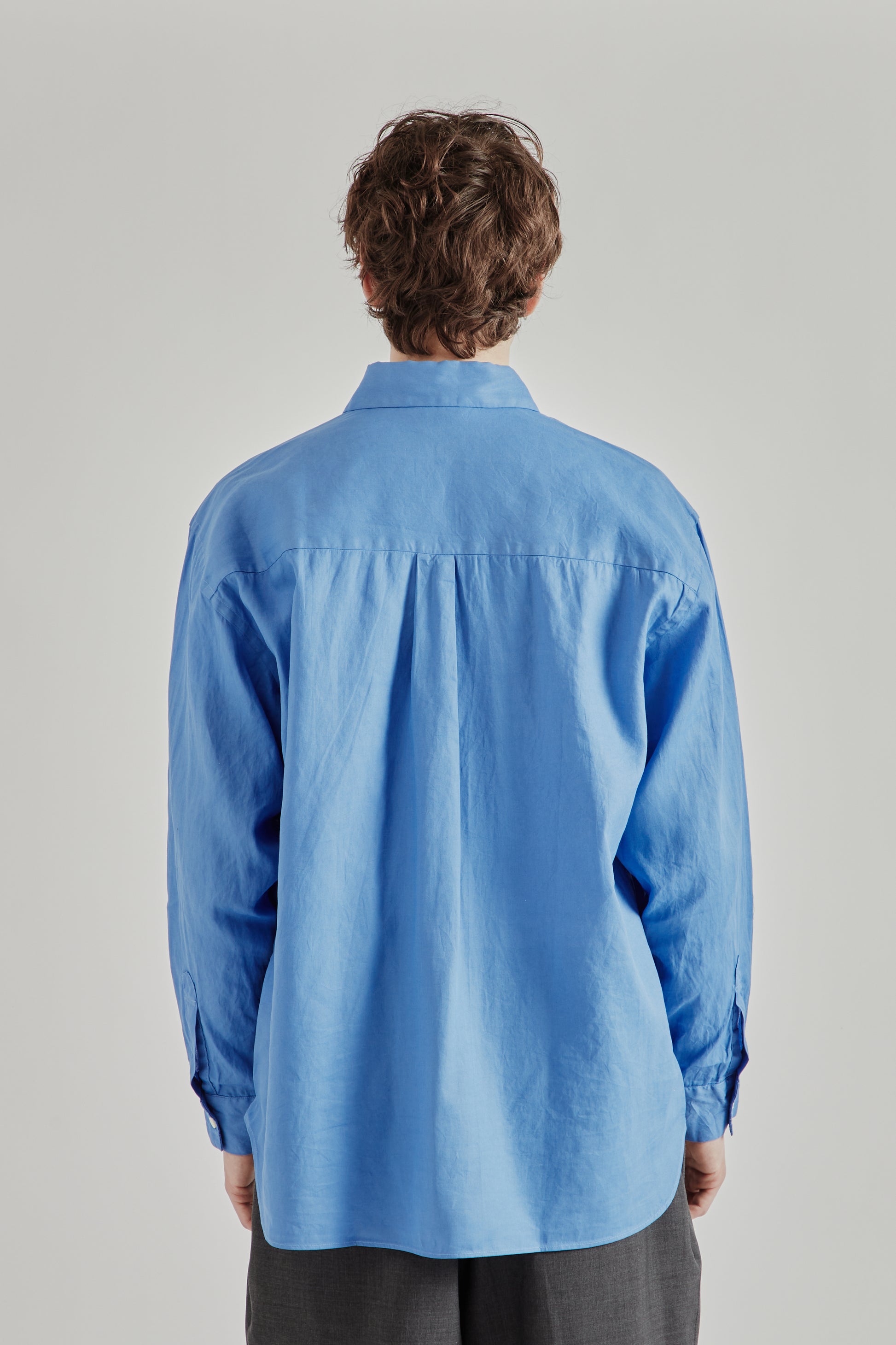 Still by Hand SS26 Garment Dye Overshirt Sky Blue2180