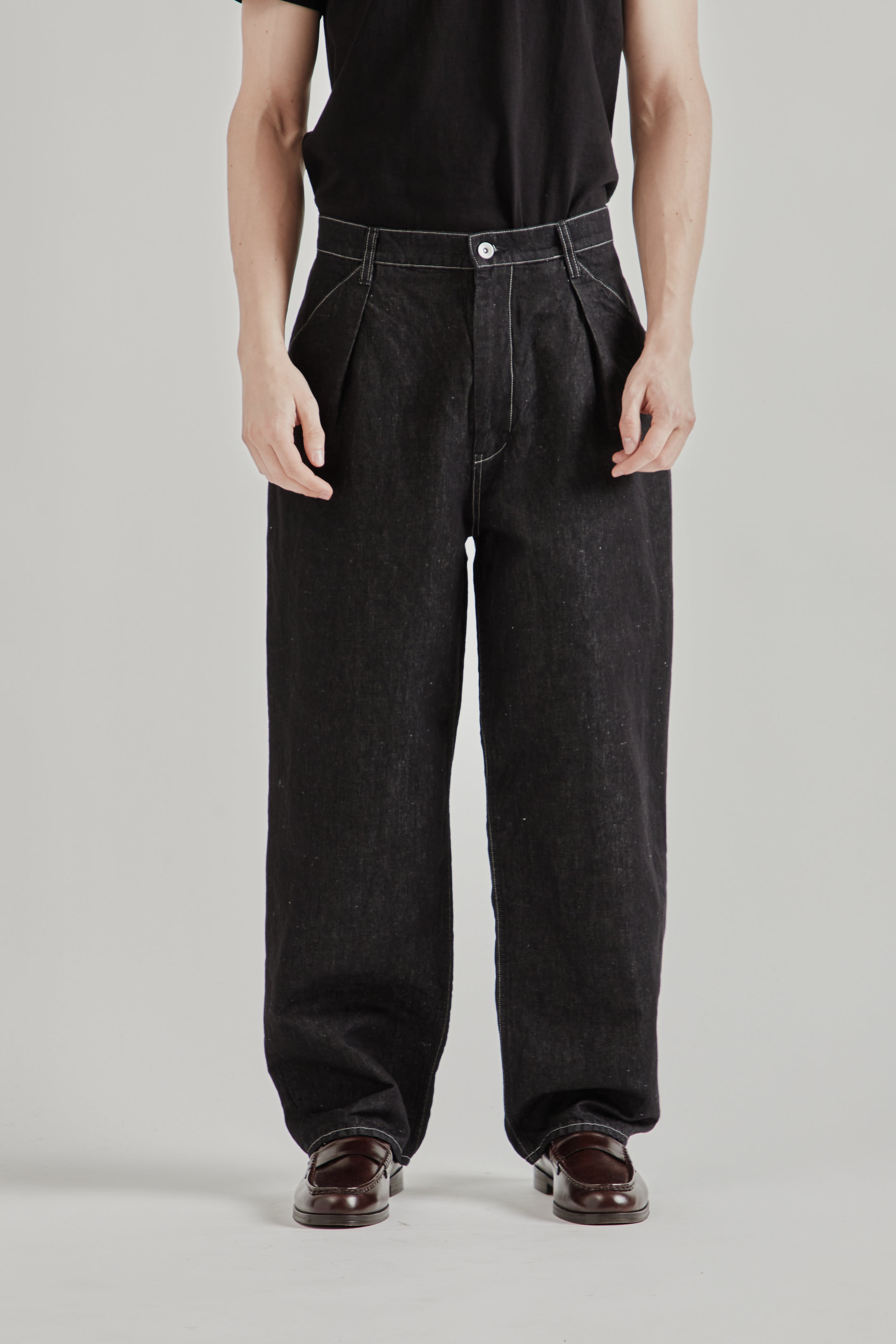 Still by Hand Hemp Mixed Denim Pants - Black | Wallace Mercantile Shop