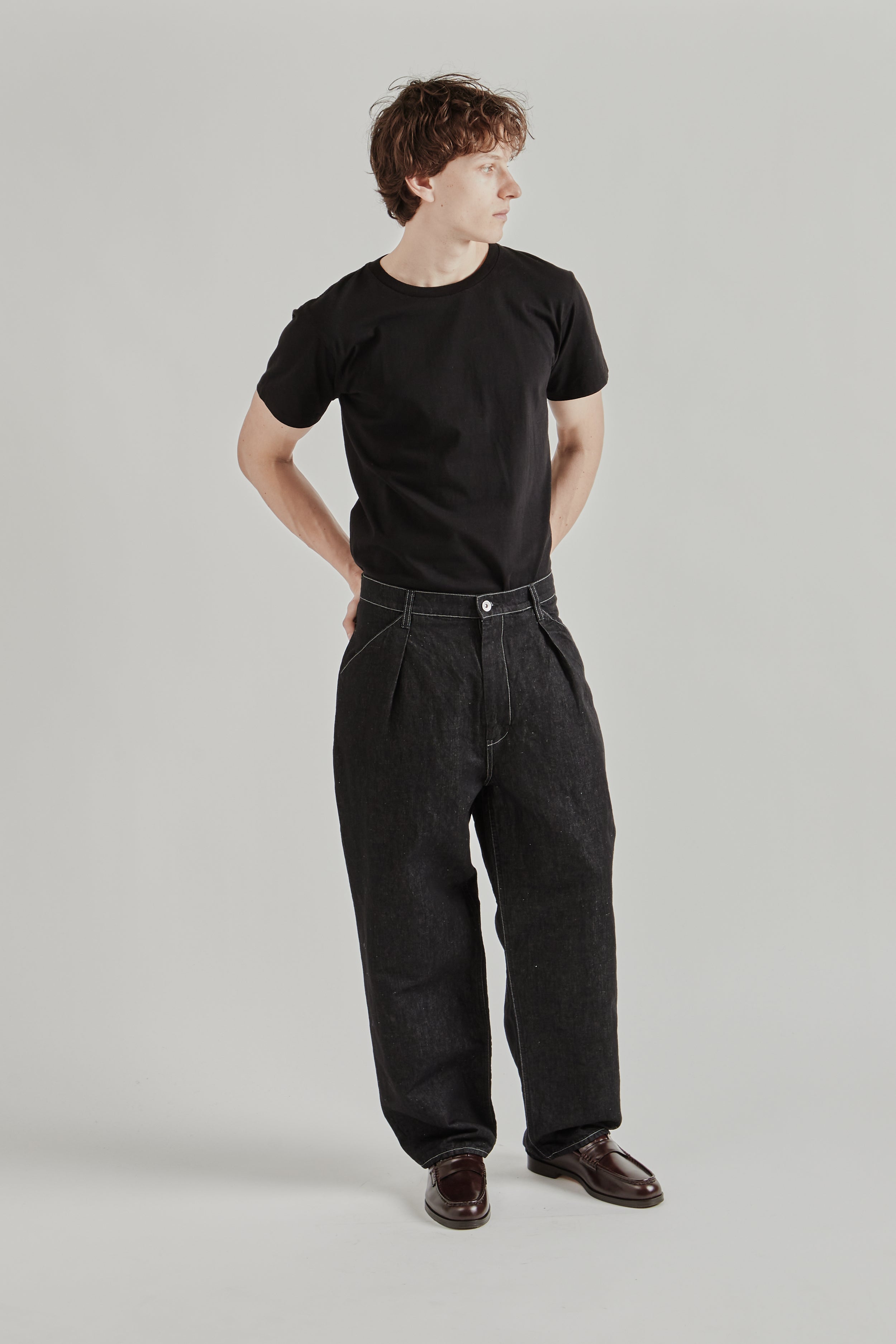 Still by Hand Hemp Mixed Denim Pants - Black | Wallace Mercantile Shop