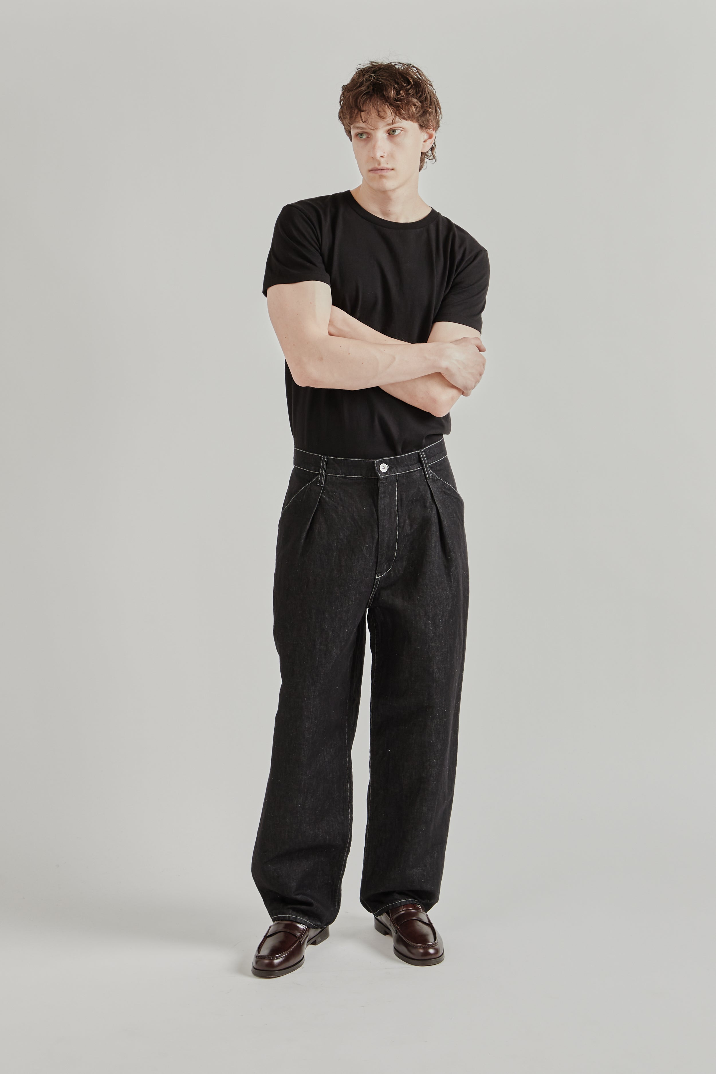 Still by Hand Hemp Mixed Denim Pants - Black | Wallace Mercantile Shop
